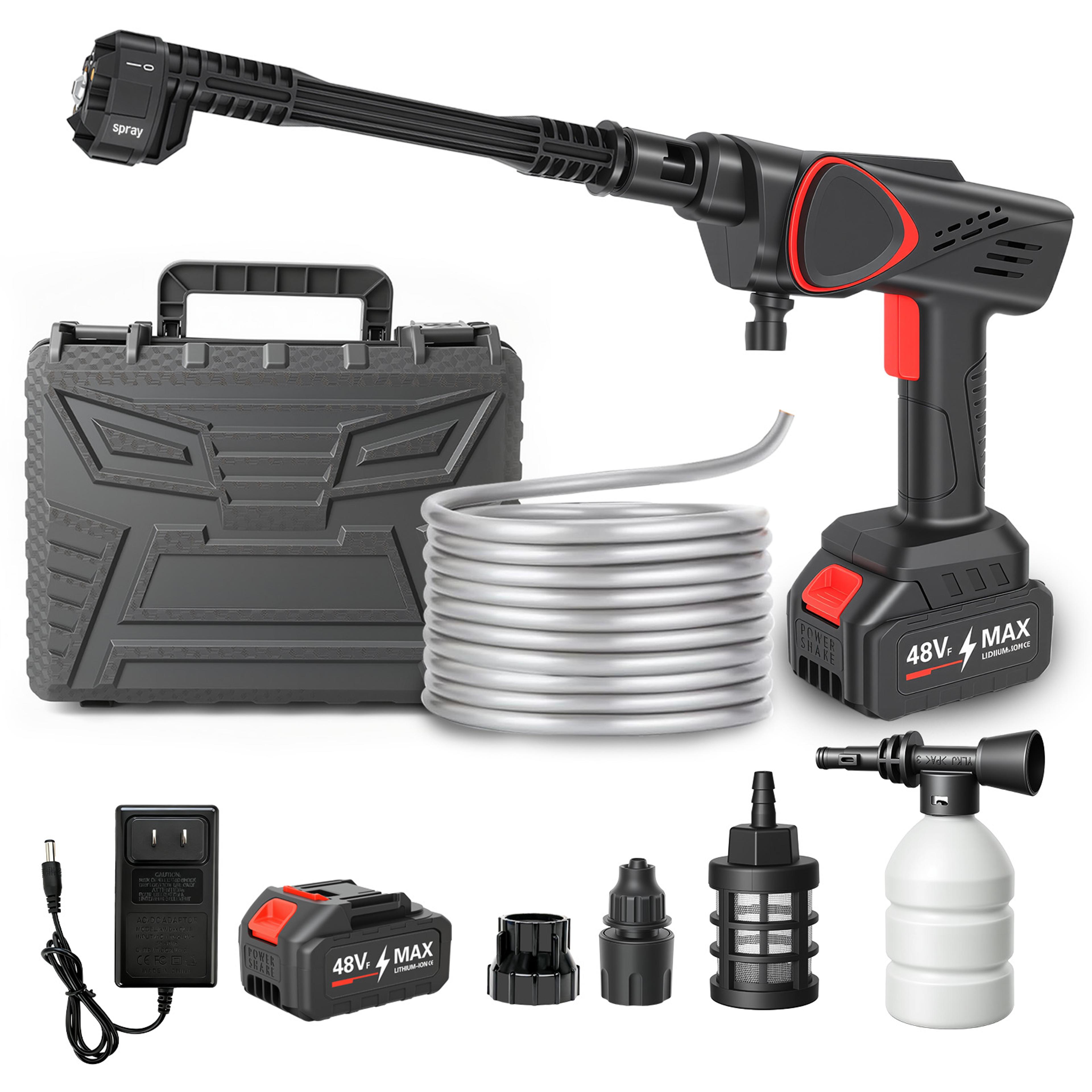 hydrojet pro cordless pressure washer portable high pressure car washer with nozzle and batterys