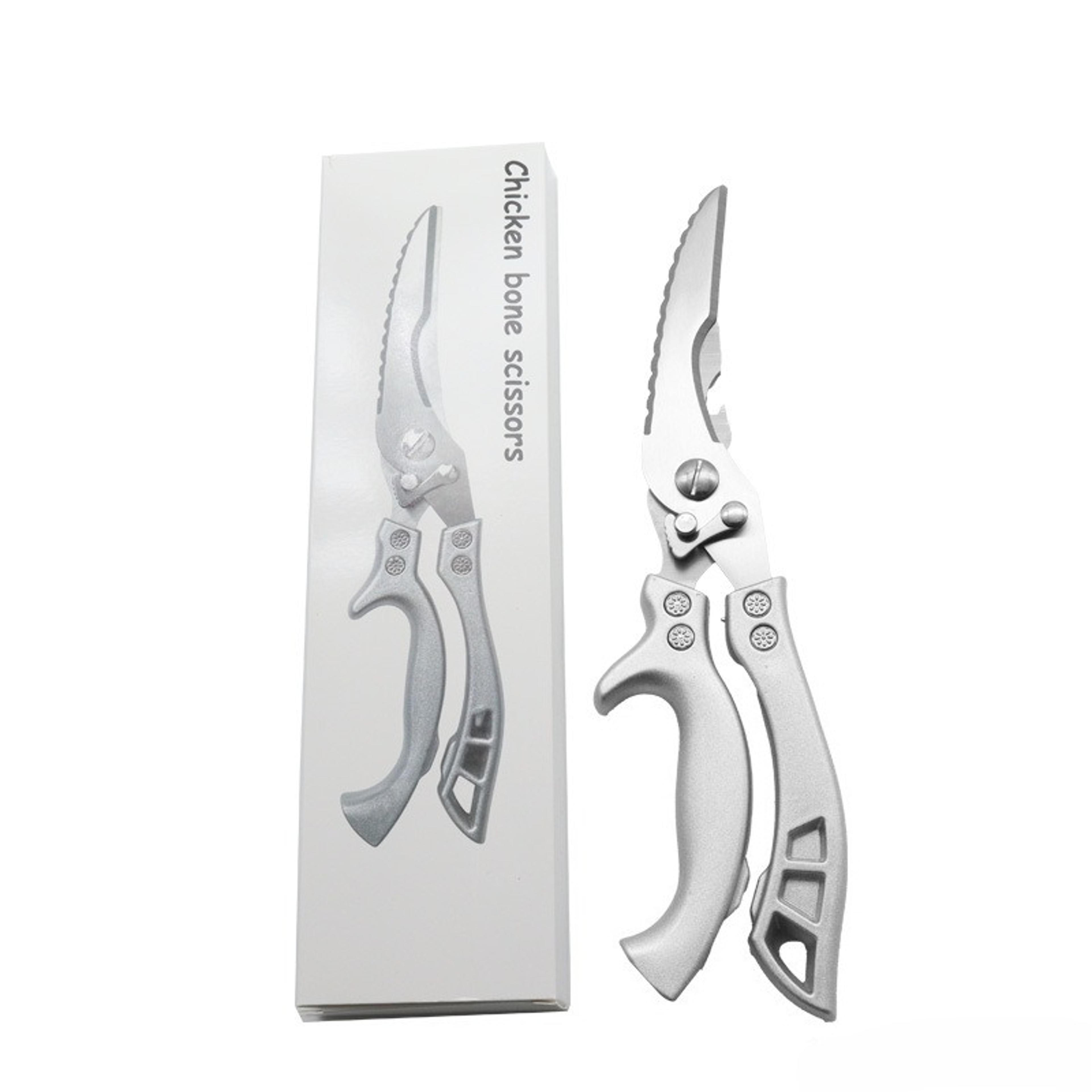heavy duty stainless steel kitchen scissors multipurpose spring loaded kitchen shears for chicken, meat, fish & vegeta