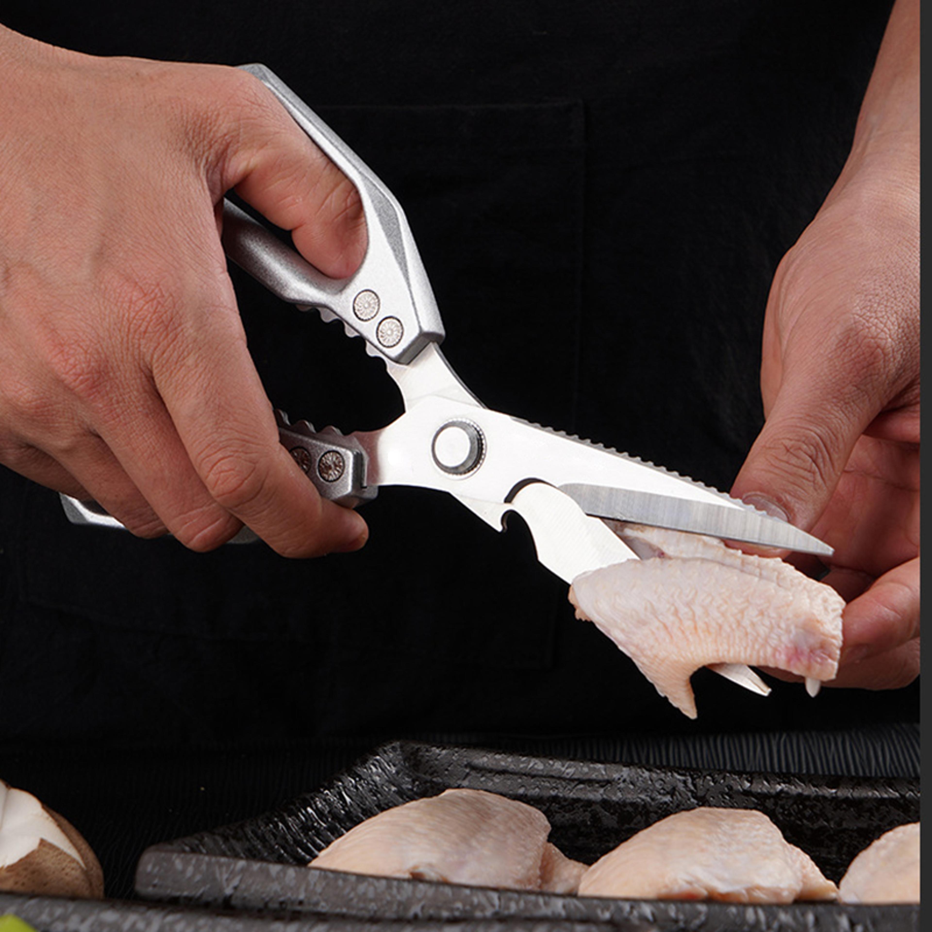 precisioncut heavy duty kitchen shears stainless steel poultry scissors for chicken, fish & meal prep