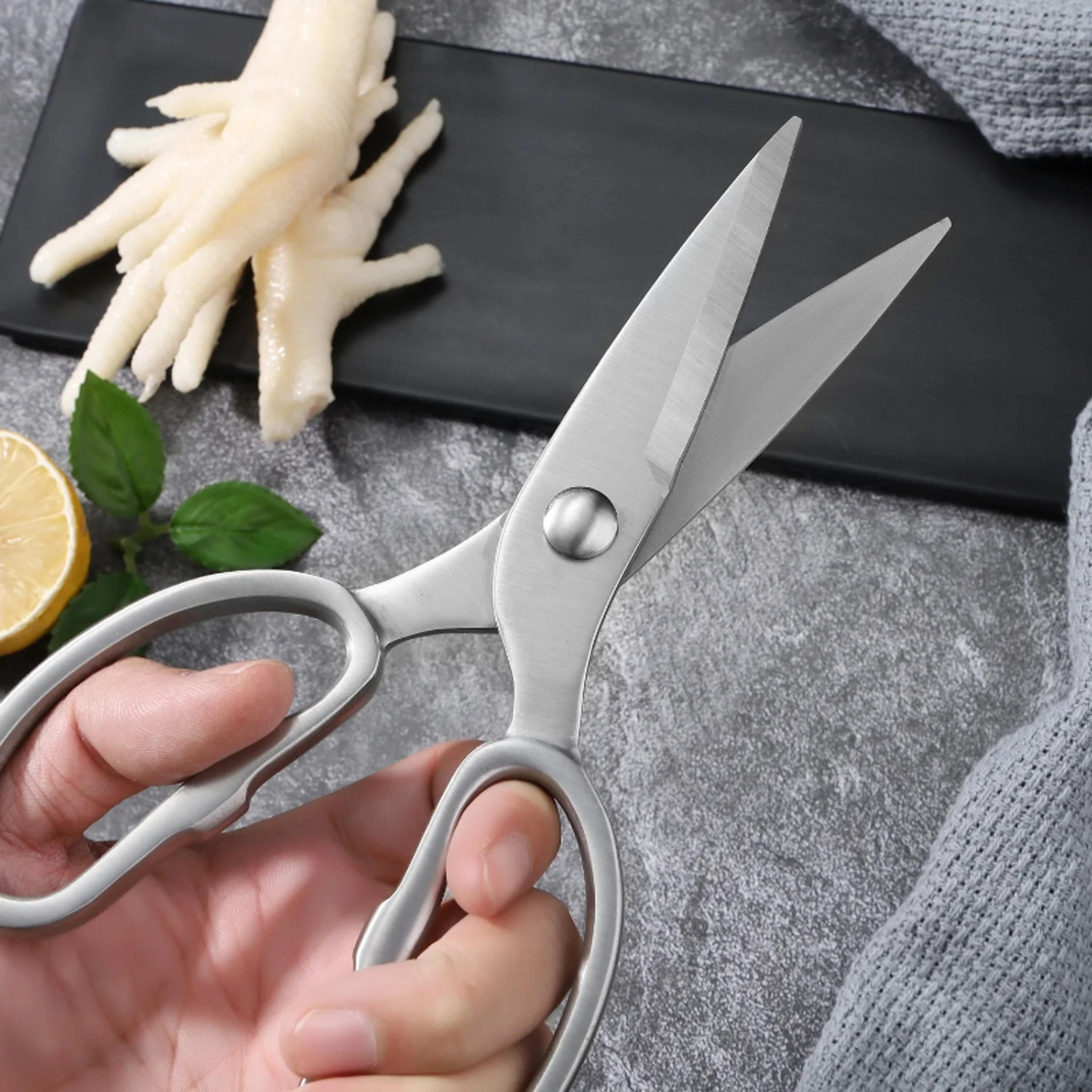 multi purpose stainless steel kitchen shears for meat, vegetables & outdoor cooking