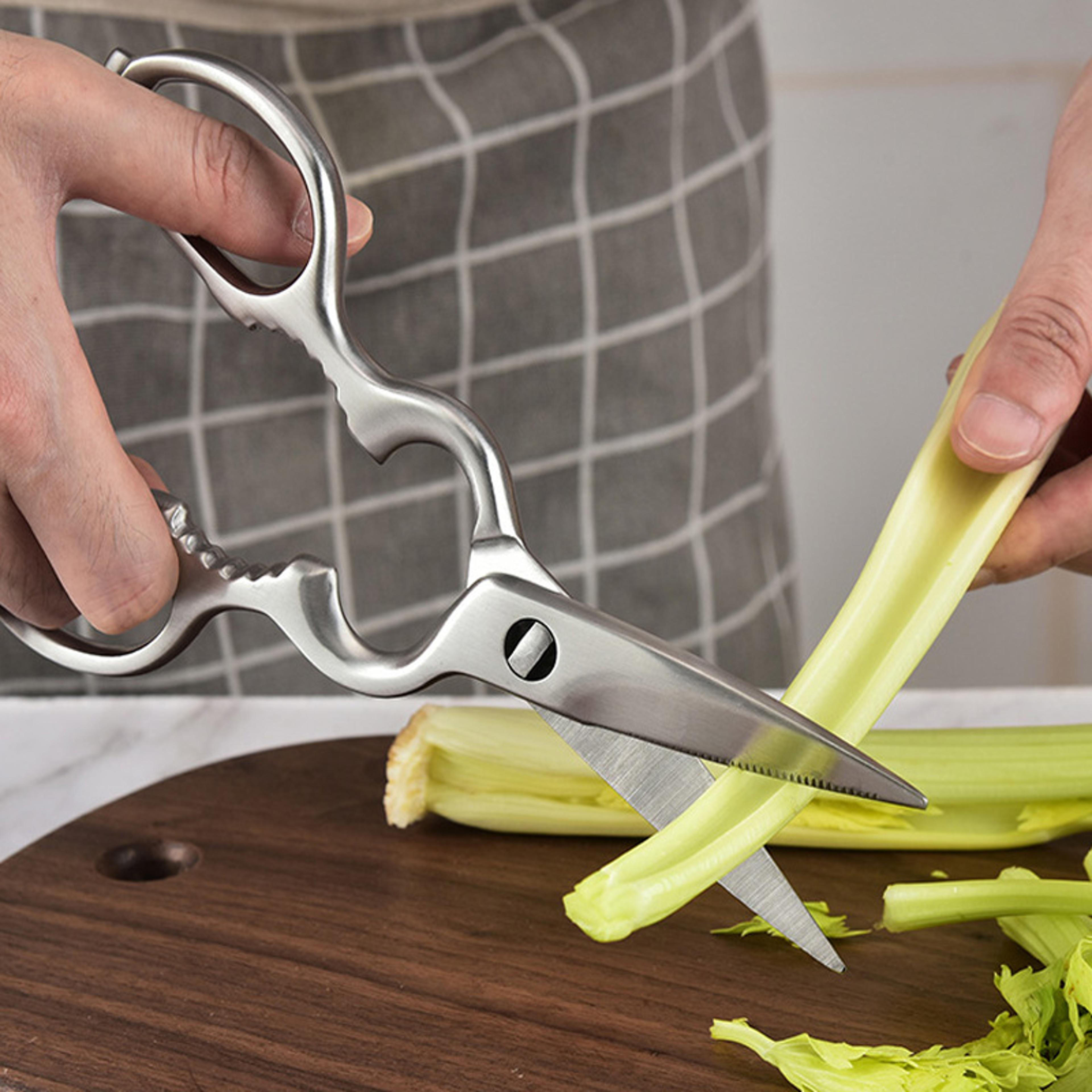 precisioncut all steel kitchen scissors for fish cleaning, poultry prep & everyday cooking
