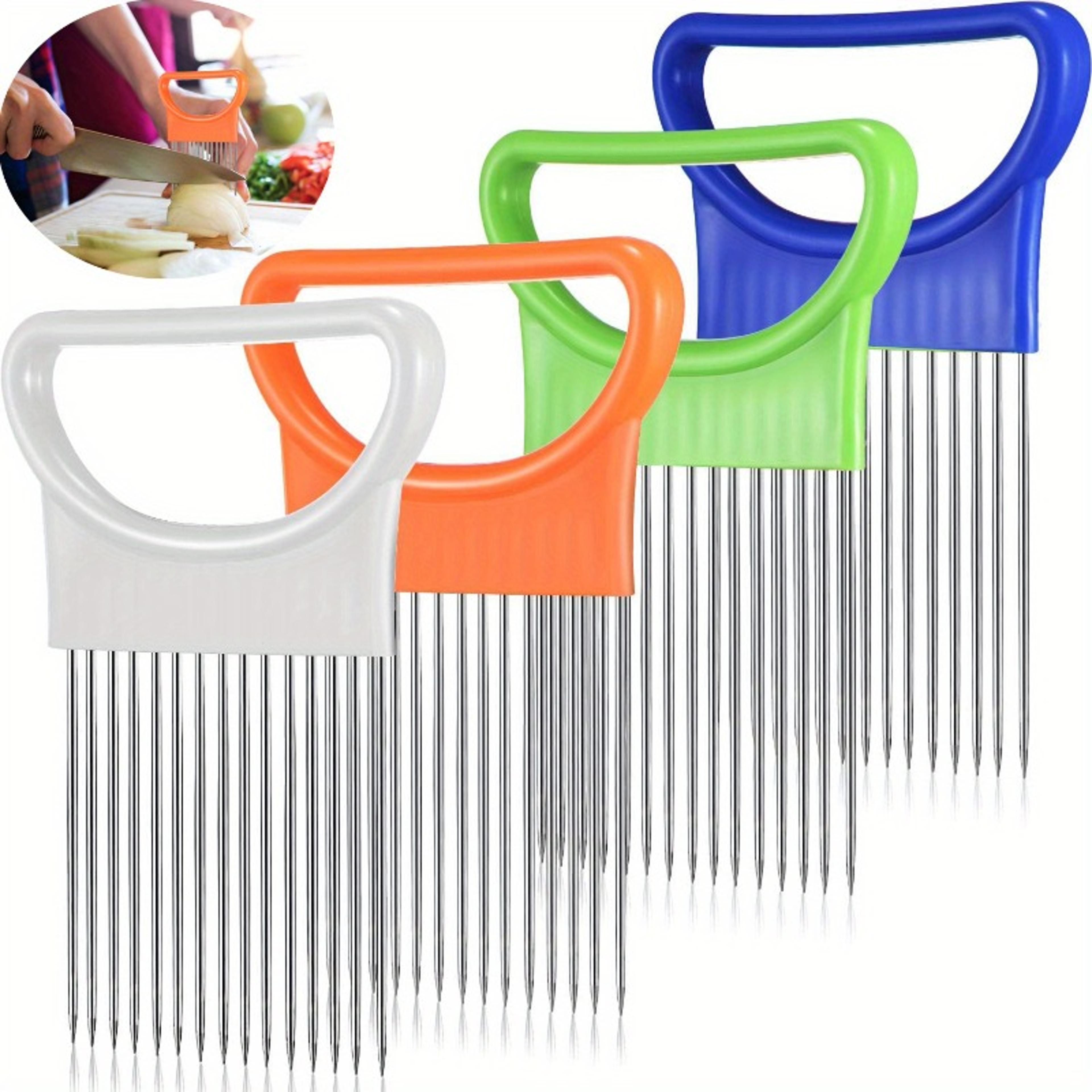 precisiongrip onion holder & vegetable slicer safe kitchen cutting guide tool
