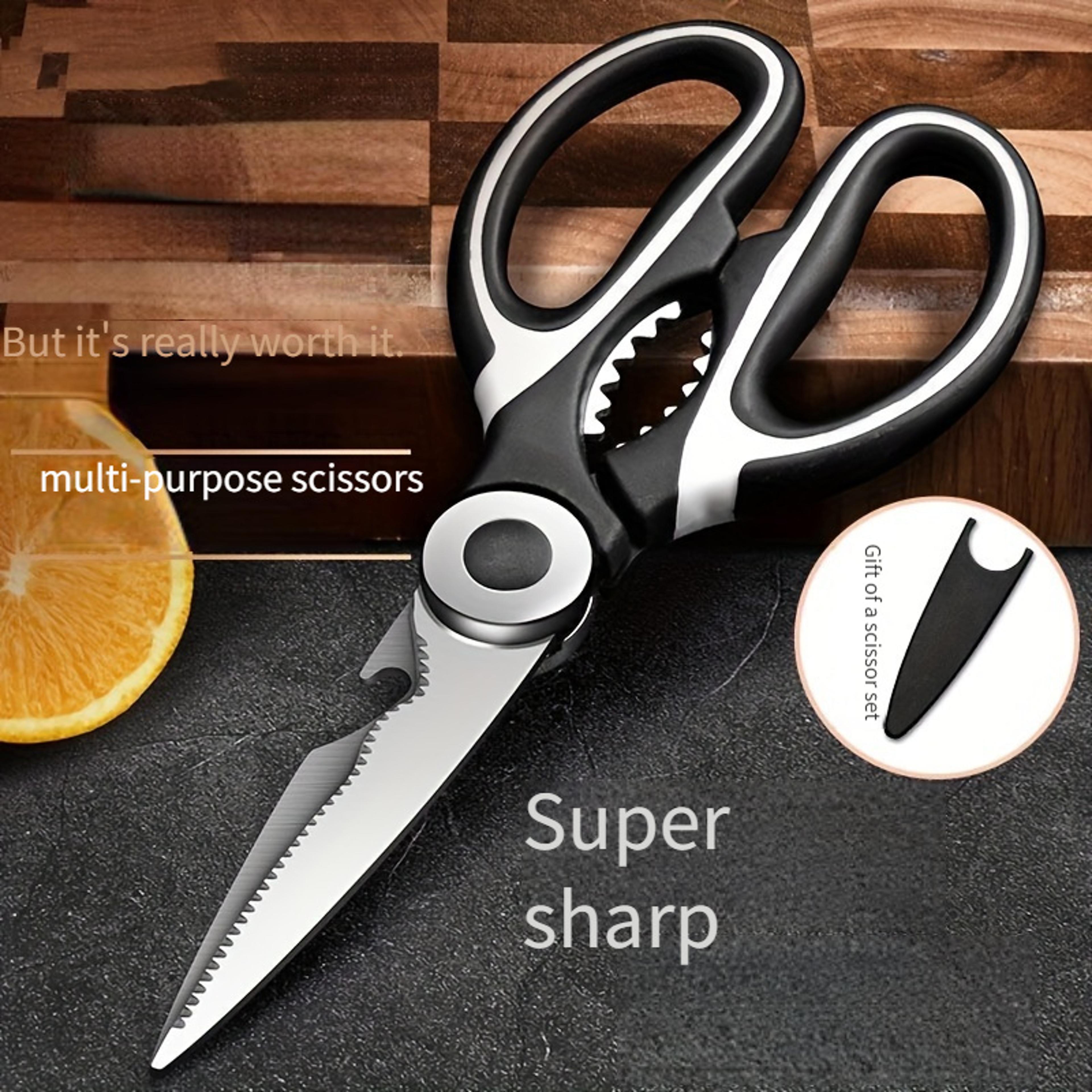 precisioncut stainless steel kitchen scissors for meat, fish & everyday food prep