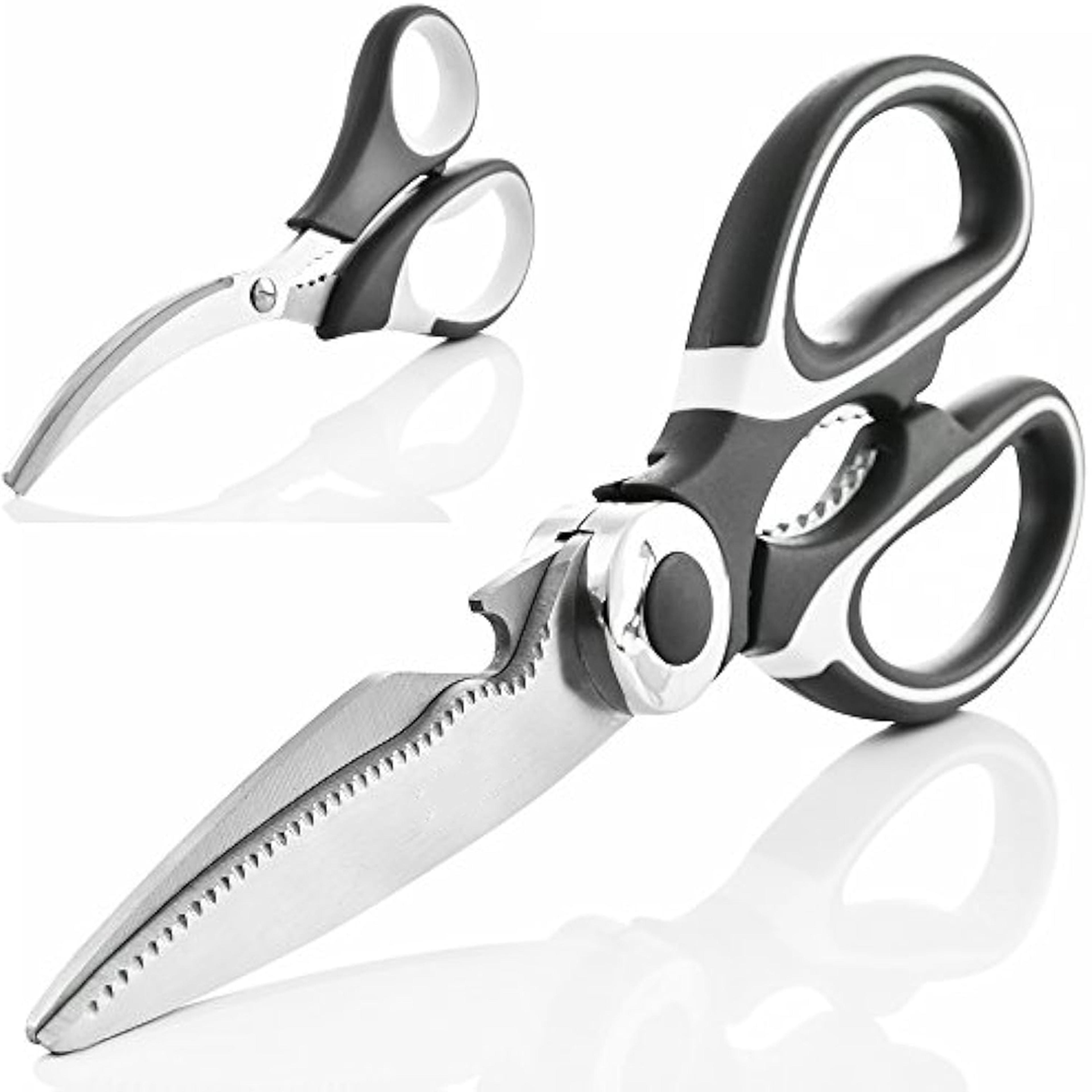 heavy duty multipurpose kitchen shears & ultra sharp stainless steel scissors with bonus seafood shears