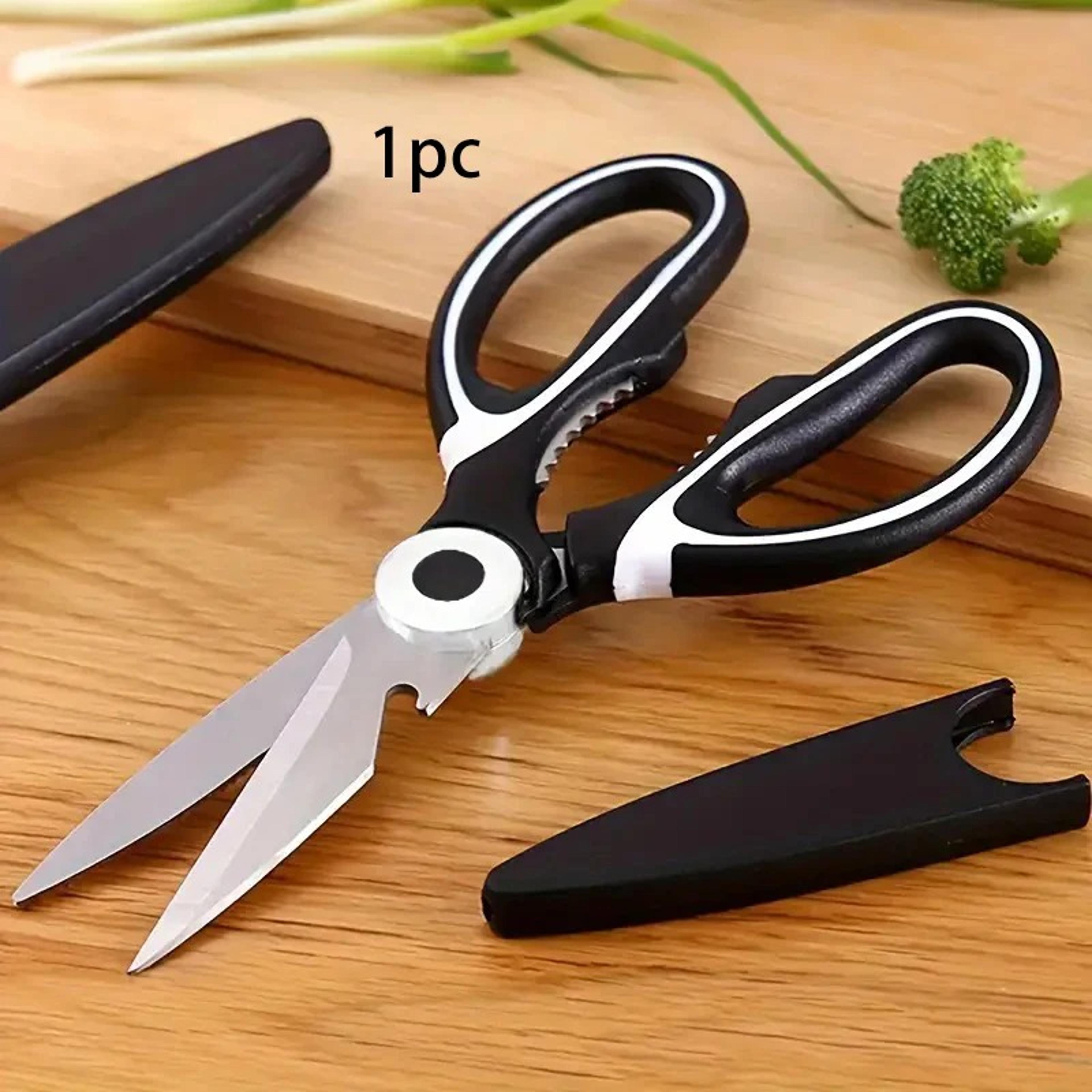 heavy duty stainless steel kitchen shears multi purpose kitchen shears with comfort grip & safety sleeve