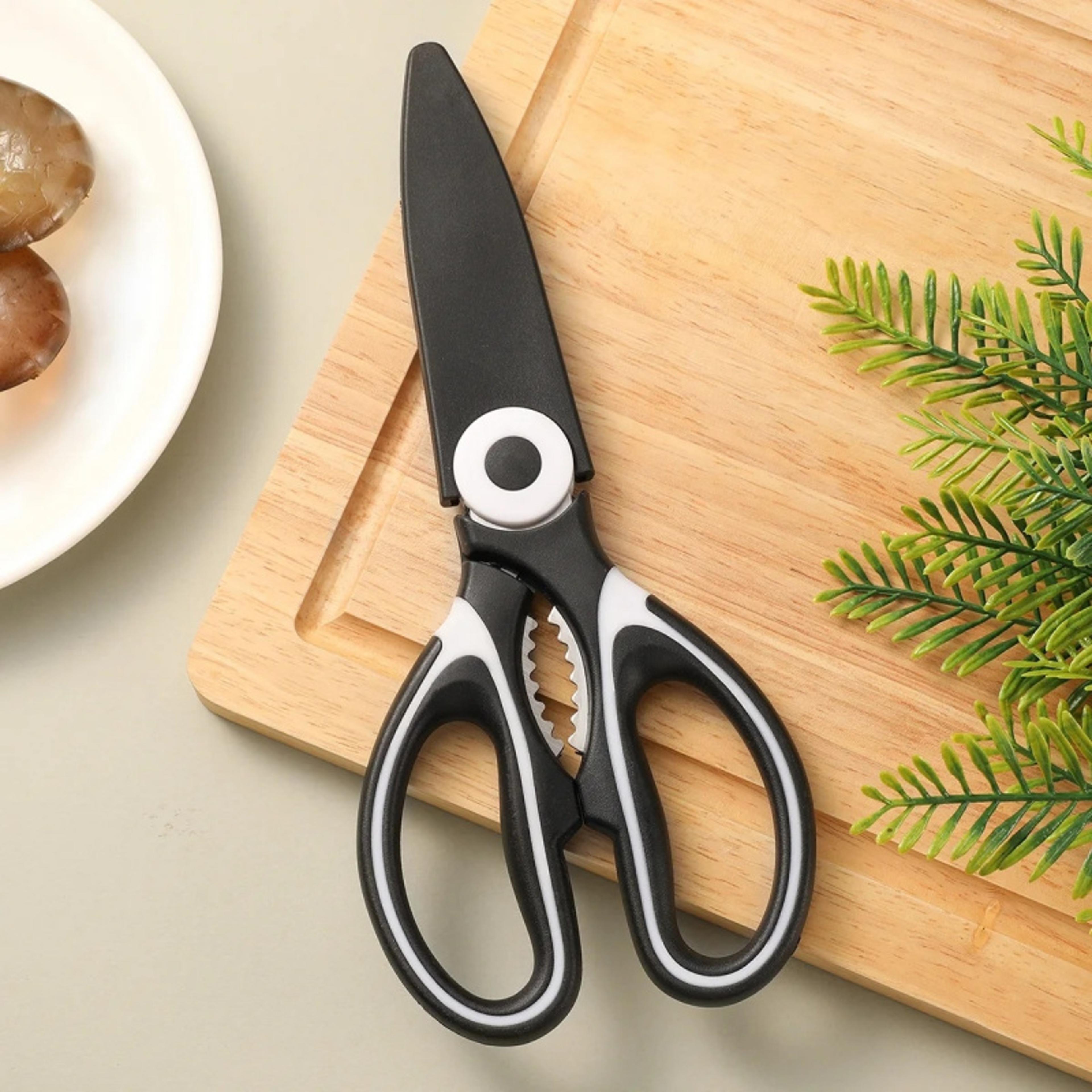 precisioncut heavy duty stainless steel kitchen scissors for food, pizza & everyday meal prep