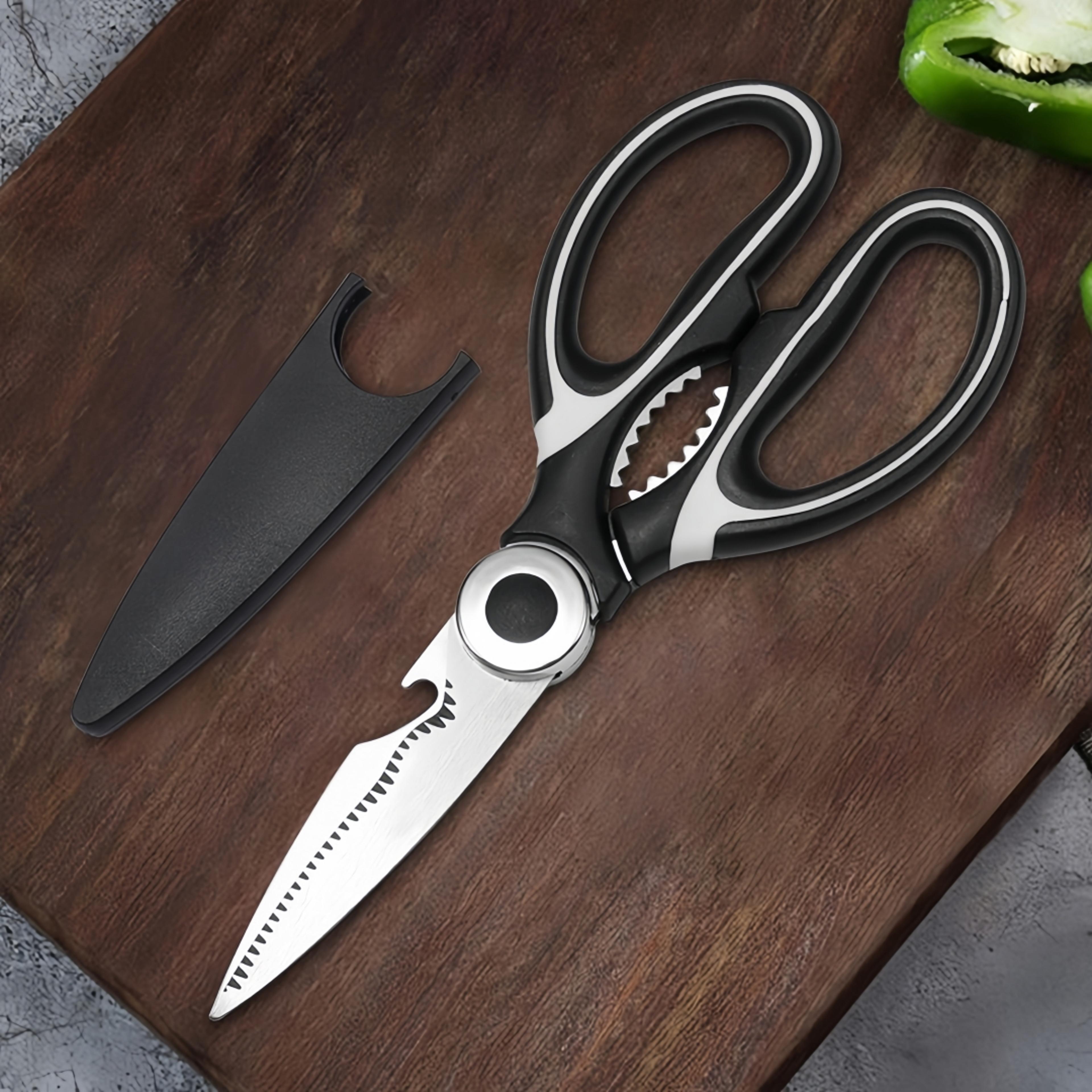 stainless steel multifunction kitchen scissors with bottle opener & nutcracker heavy duty multifunction