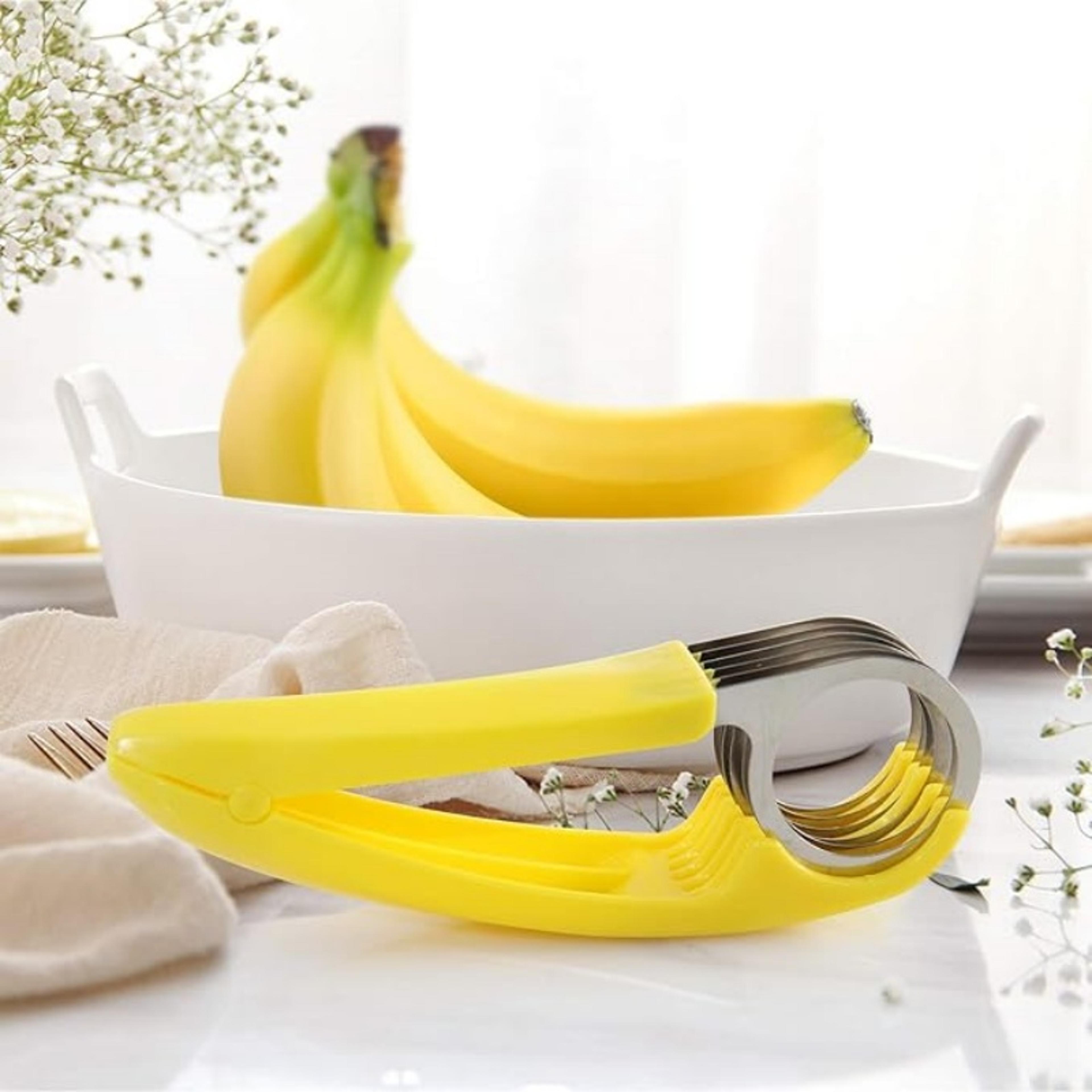 quickslice fruit cutter safe stainless steel banana slicer for fast fruit prep