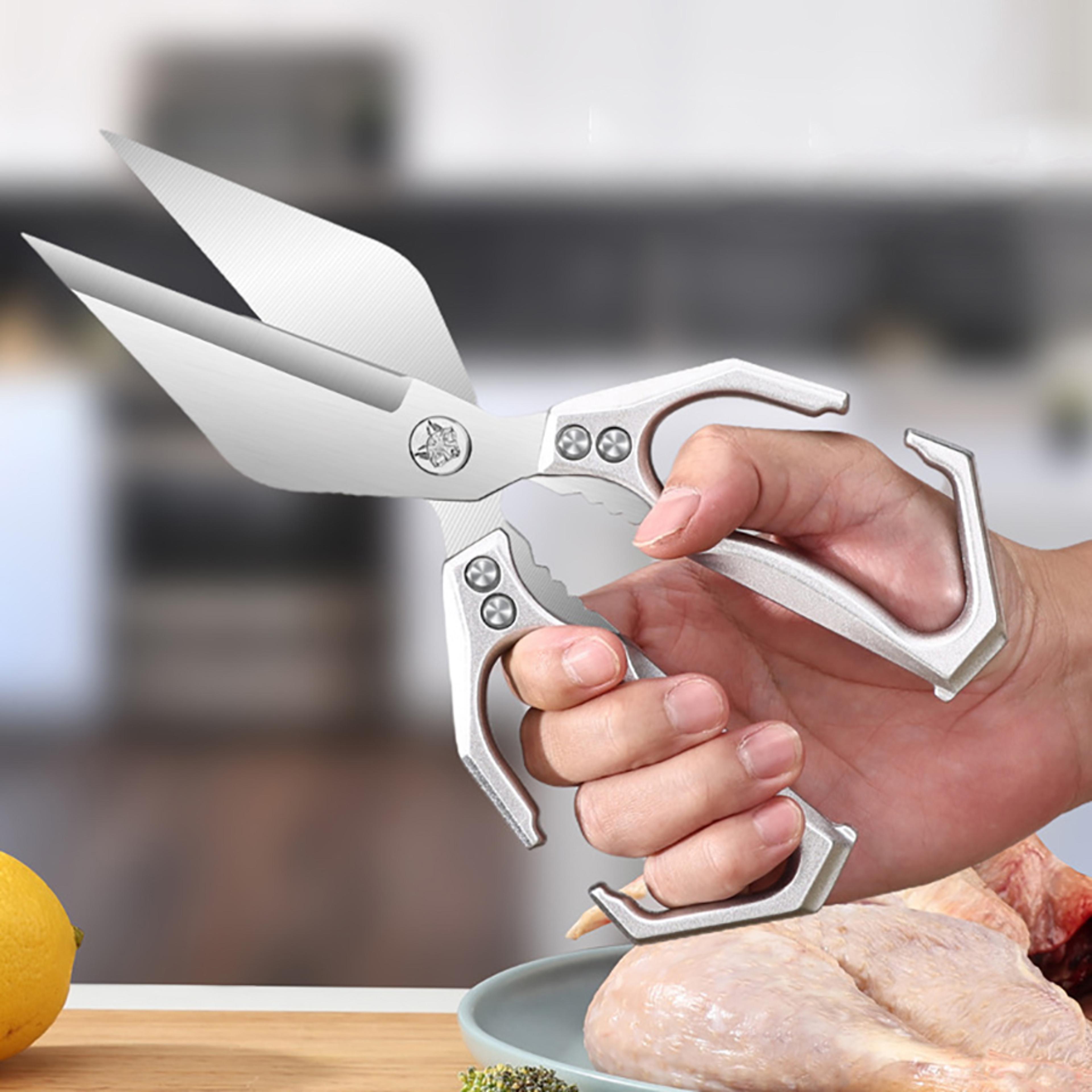 heavy duty multifunctional kitchen bone & food scissors ergonomic aluminum handle poultry shears