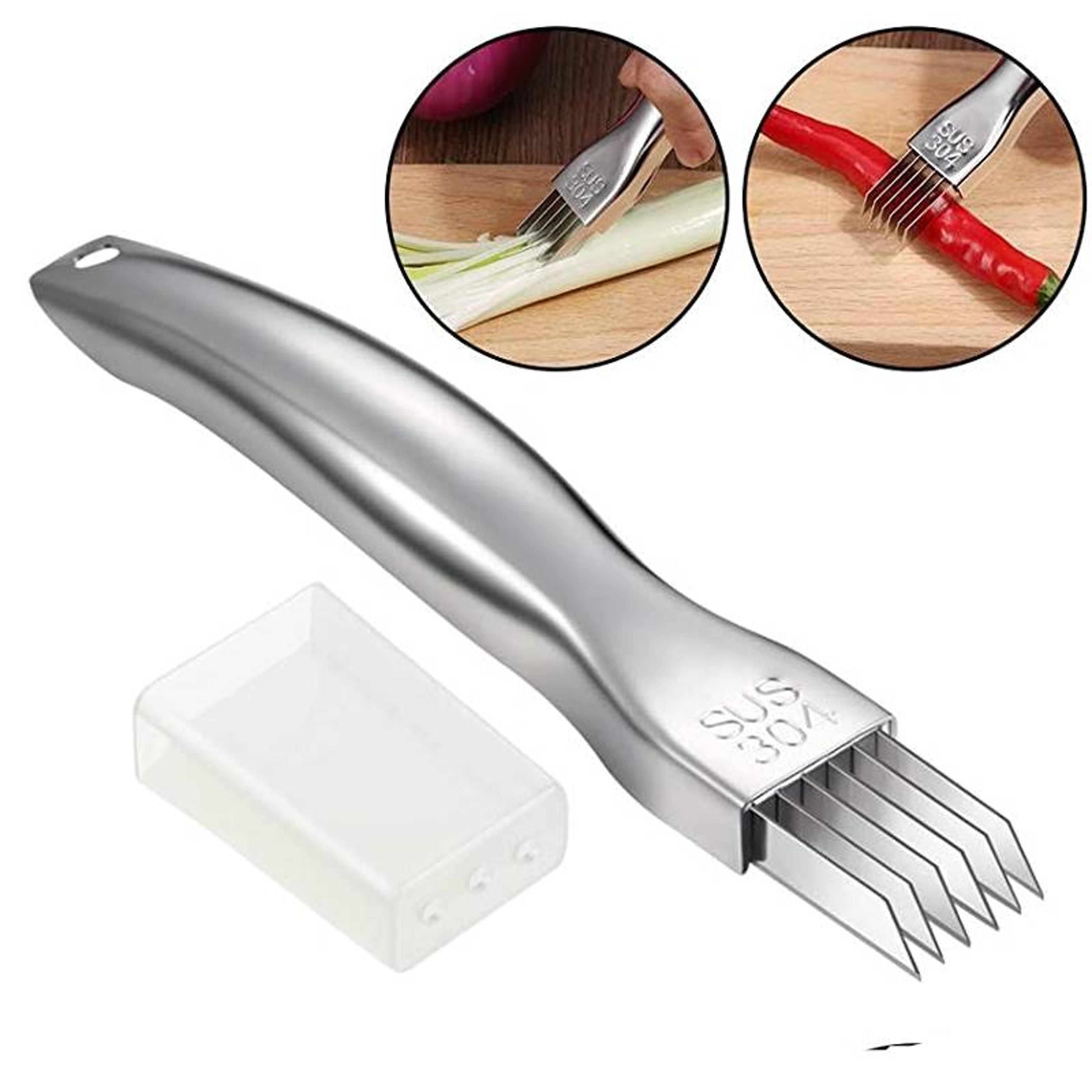 premium stainless steel multi blade vegetable & garlic slicer cutter quick kitchen prep tool