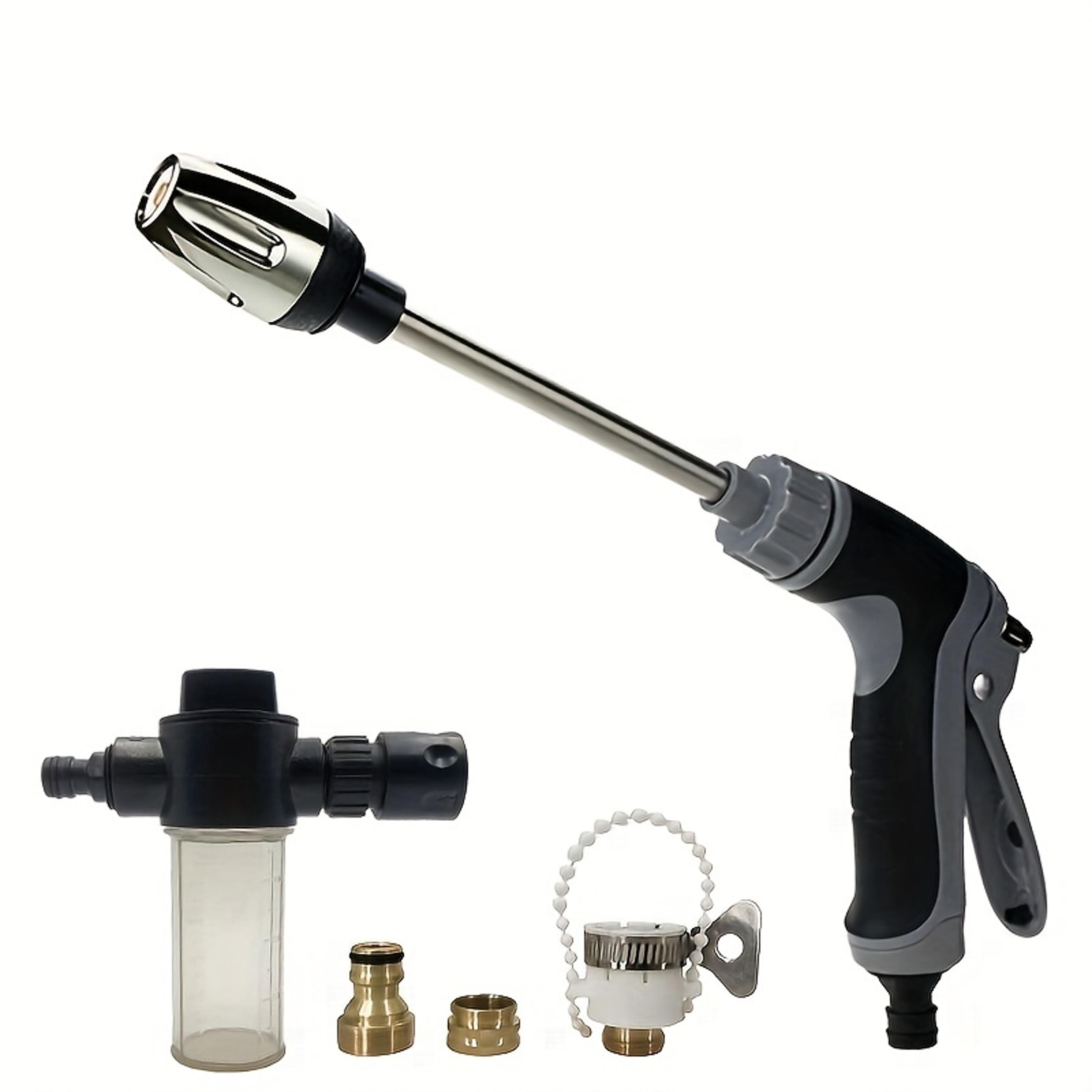 premium high pressure long reach car wash water gun with durable metal extension pole
