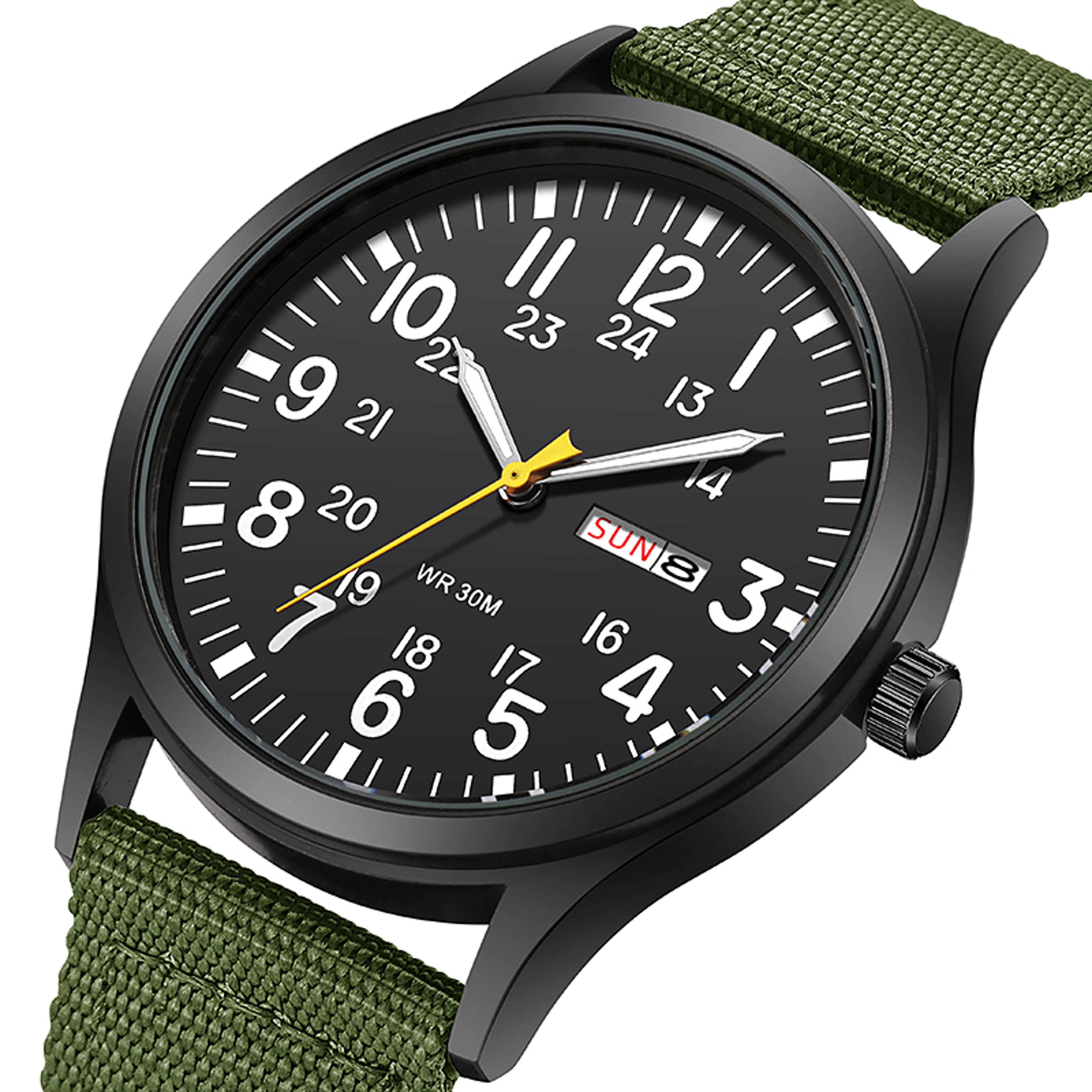 classic field watch easy read display watch with durable nylon strap quartz accuracy