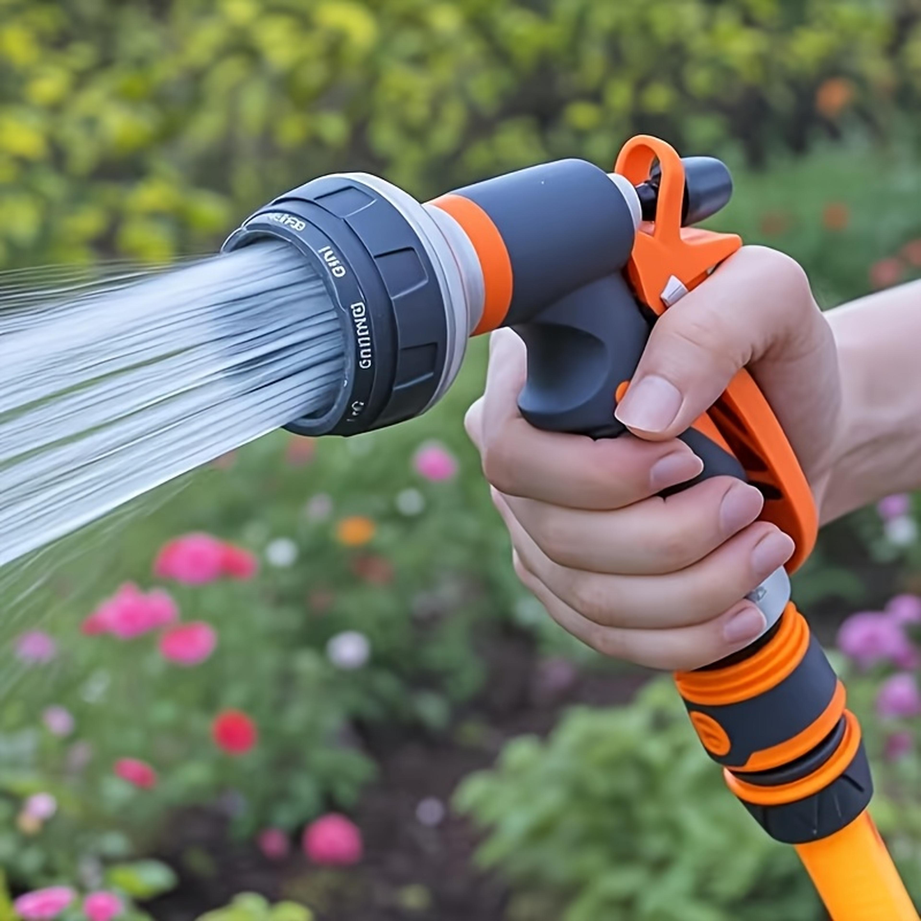 high pressure garden hose nozzle for lawn watering, plant care and outdoor cleaning