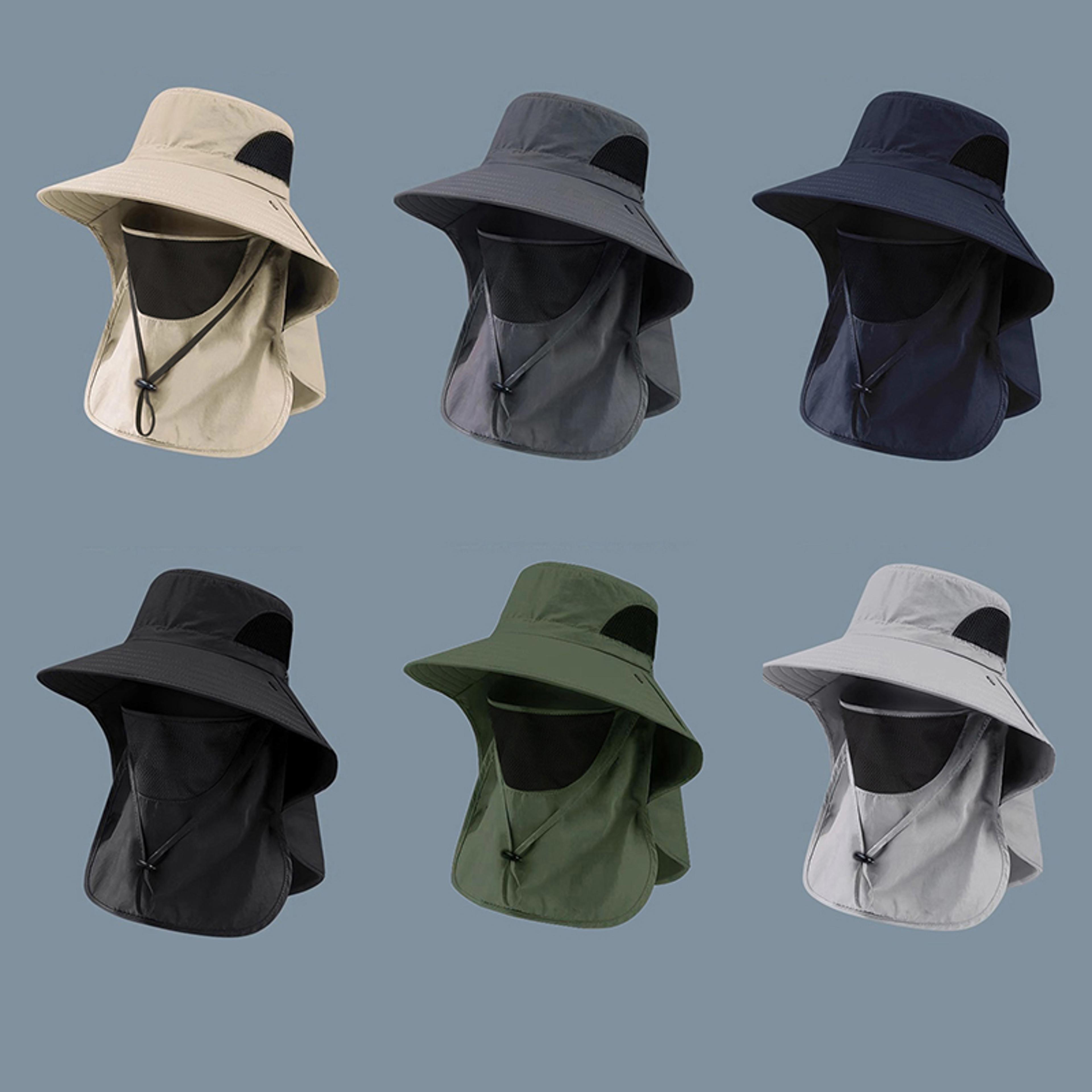 outdoor protection sun hat with neck flap wide brim summer fishing & hiking cap