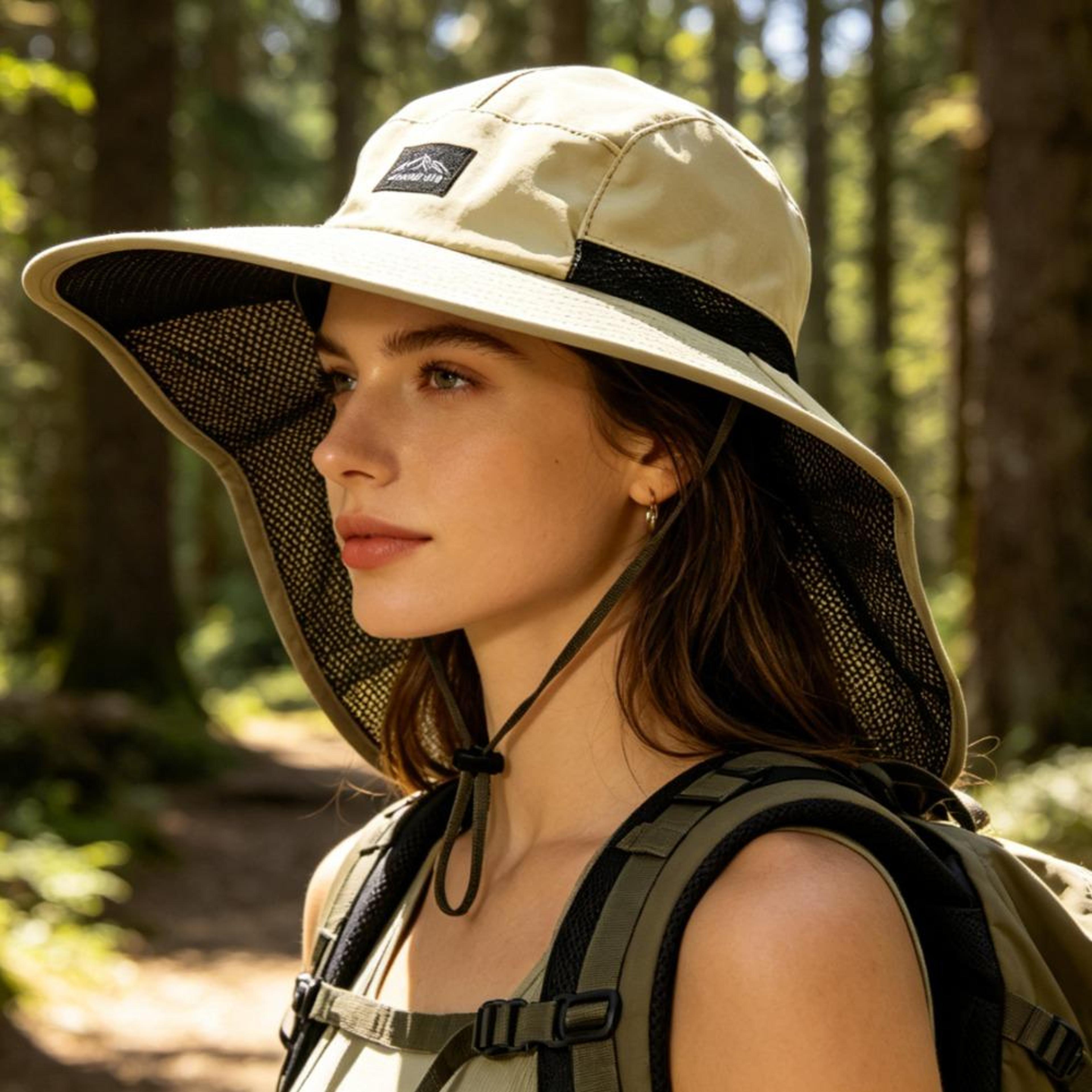 trailguard uv protection sun hat with neck flap for hiking, fishing & outdoor adventures