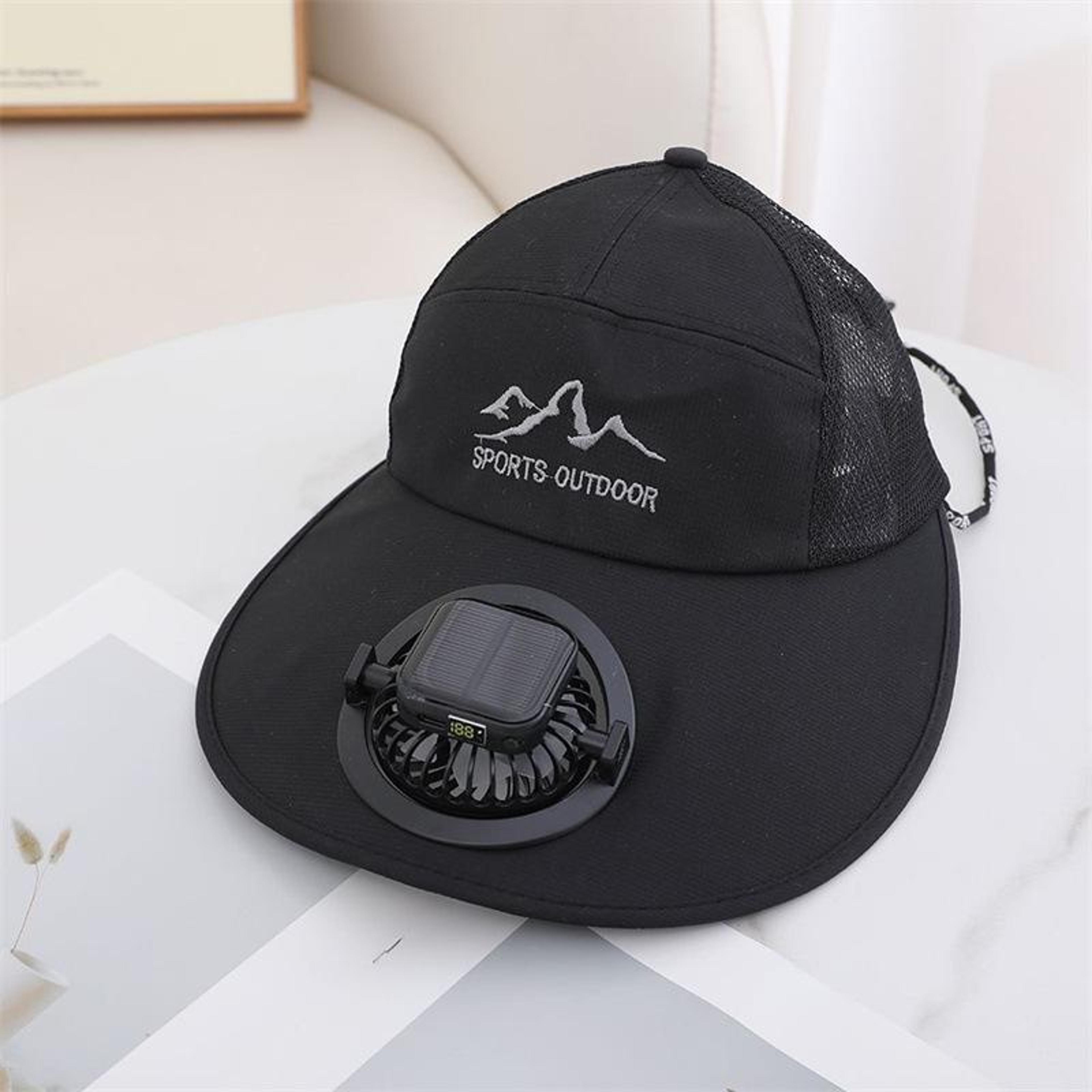 solarcool breeze fan hat solar powered fan hat with sun protection for fishing, hiking & outdoor work