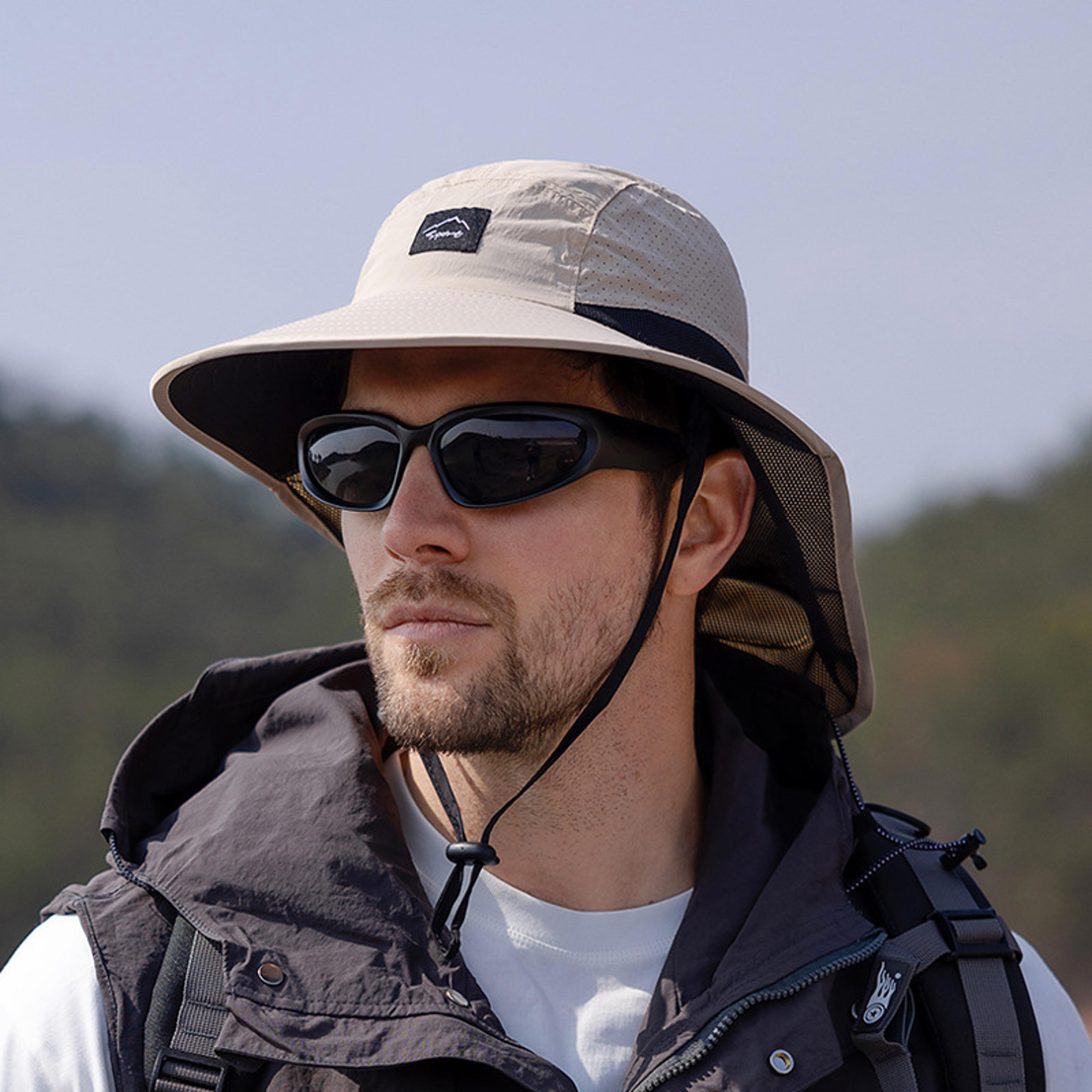 trailshield uv protection fishing hat with neck flap & wide brim sun coverage
