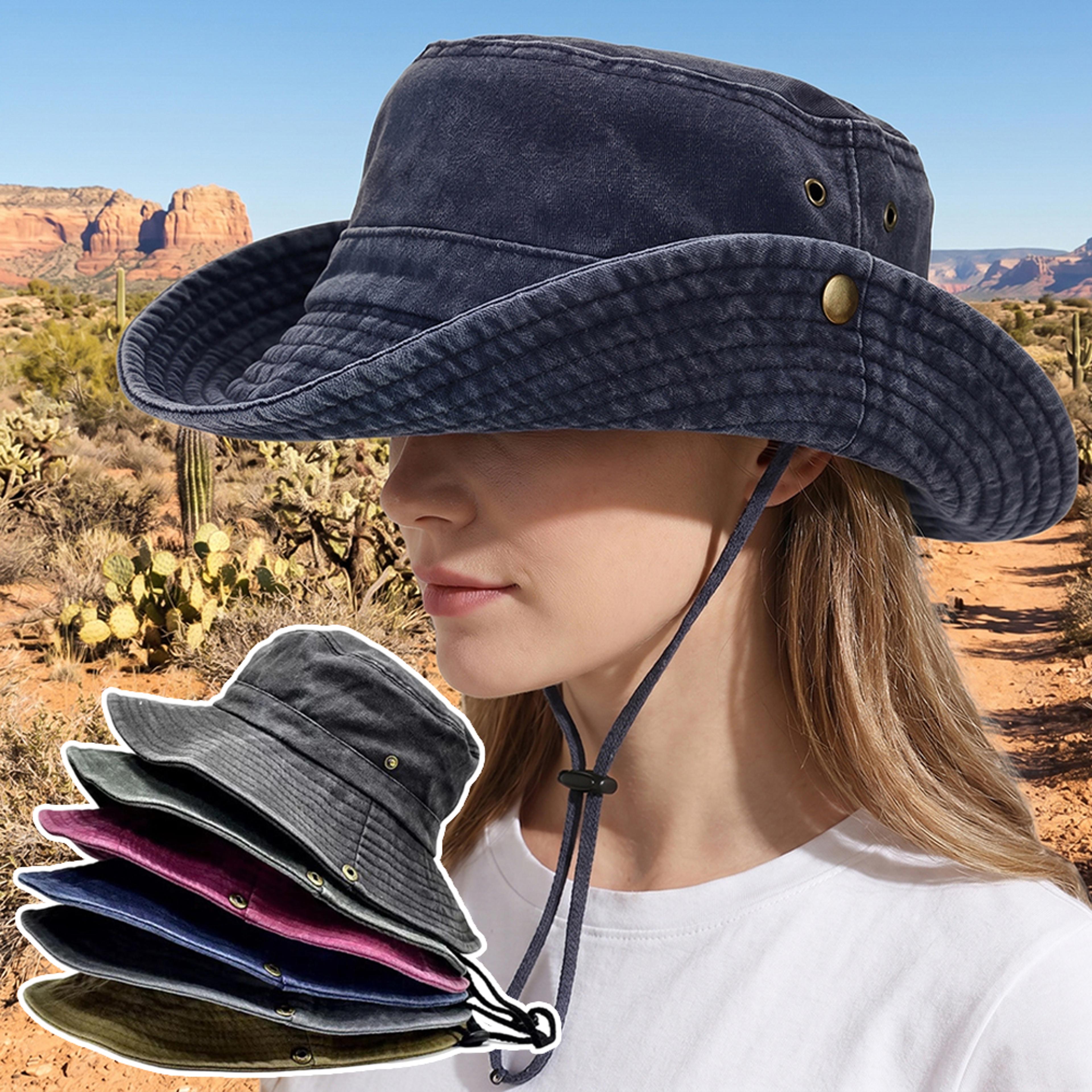 vintage washed cotton bucket hat wide brim summer sun hat for travel, fishing & outdoor adventures