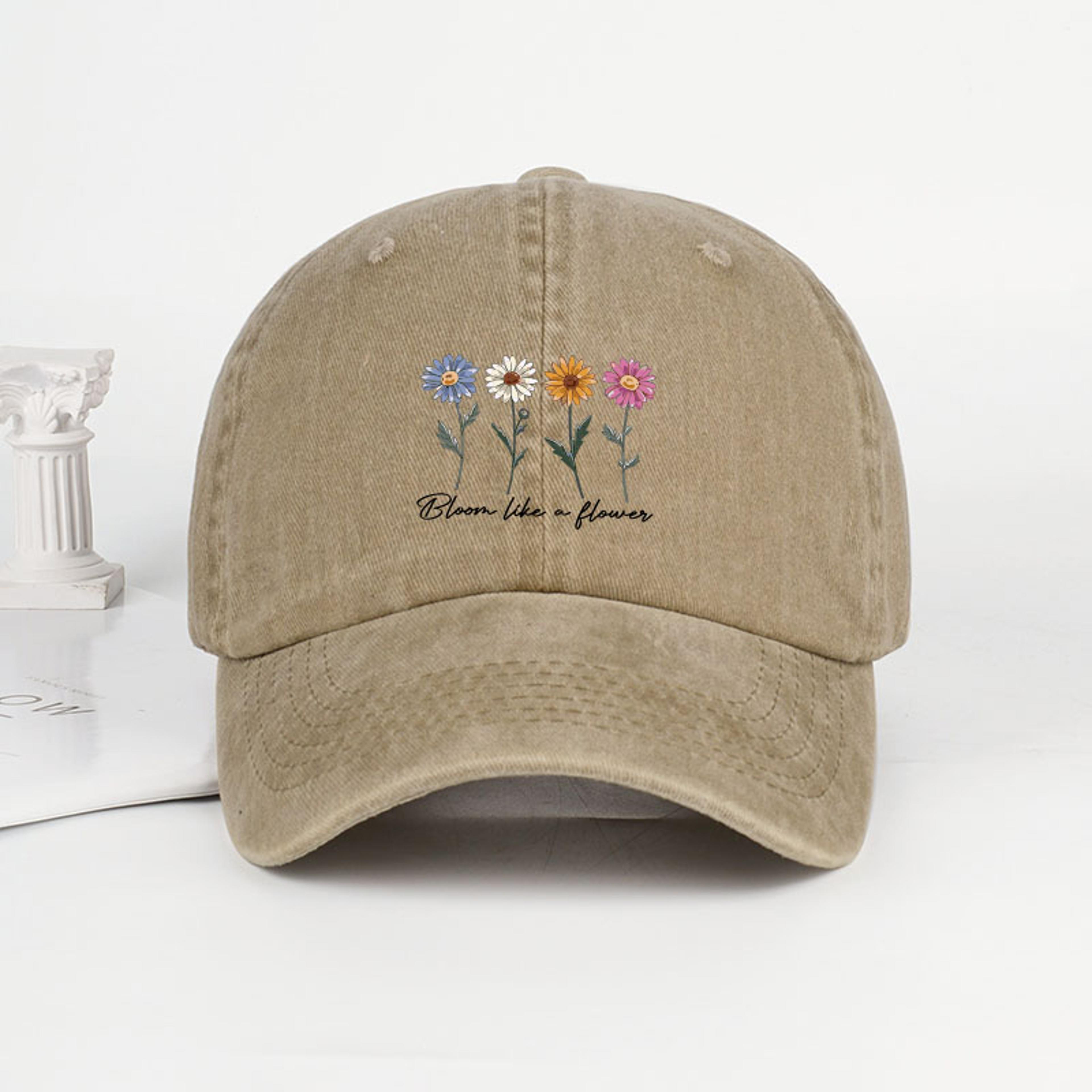 bloomscript vintage floral baseball cap adjustable dad hat for casual travel & everyday sun protection