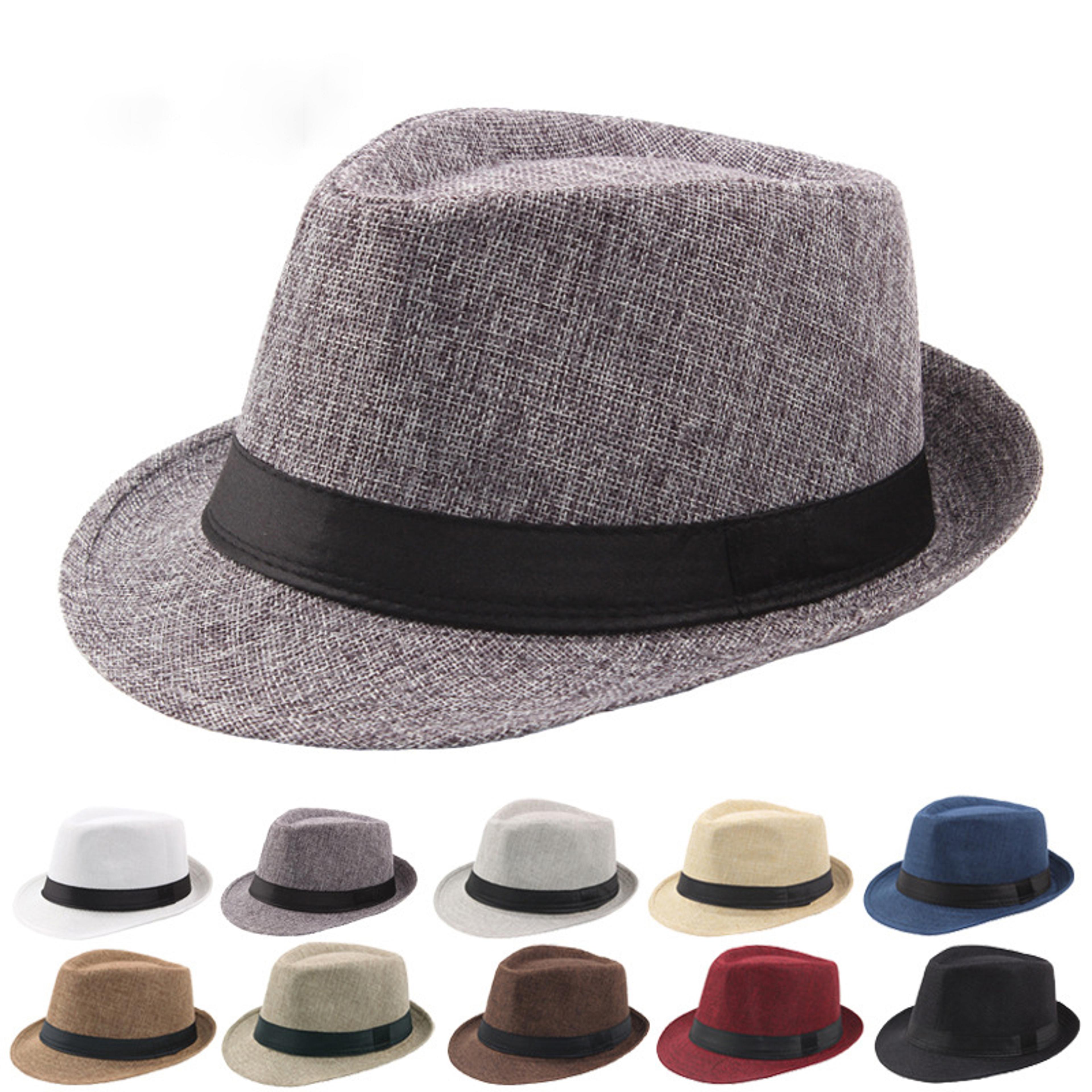 wide brim panama straw fedora sun hat for men & women