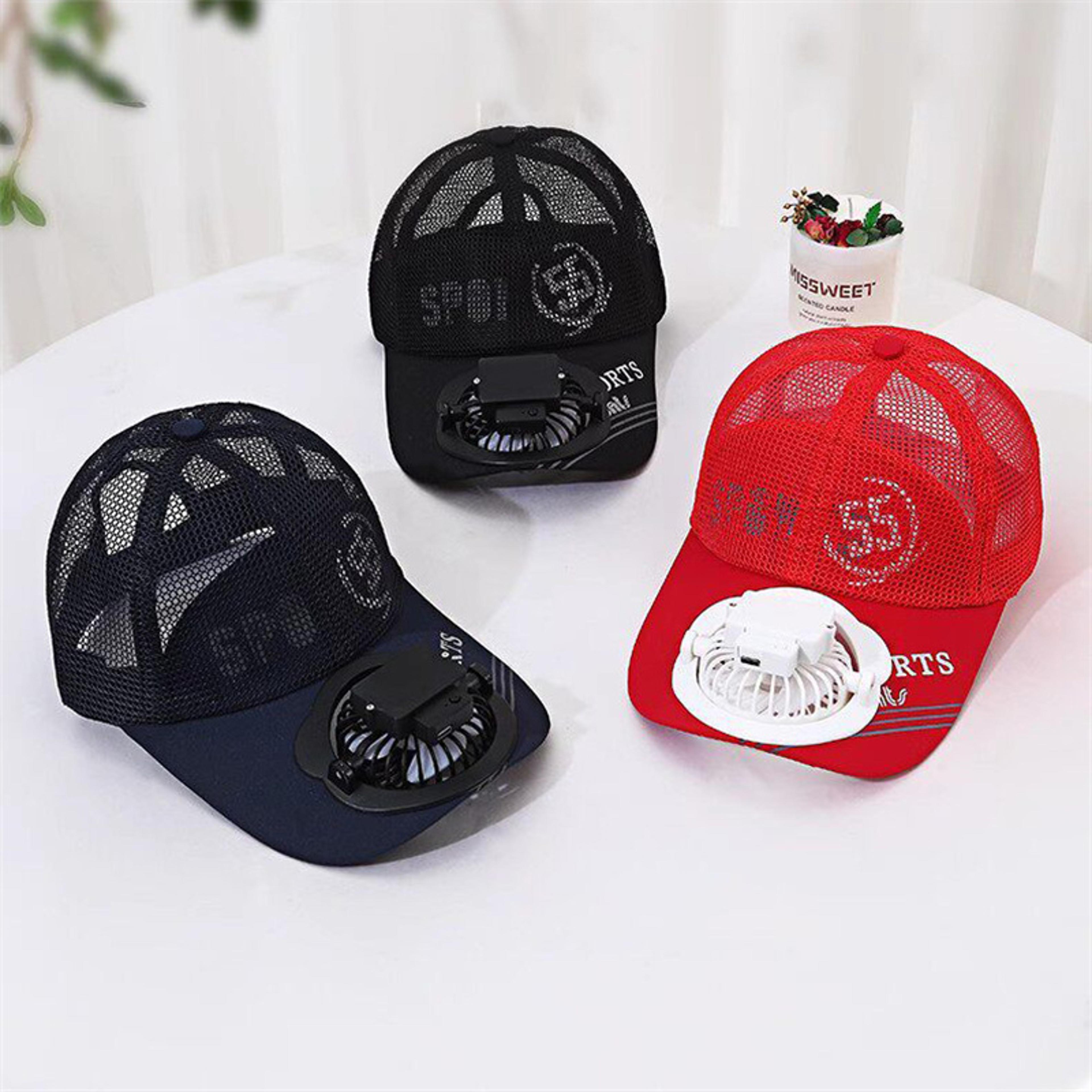solarcool fan cap solar powered cooling baseball hat for fishing, camping & outdoor work