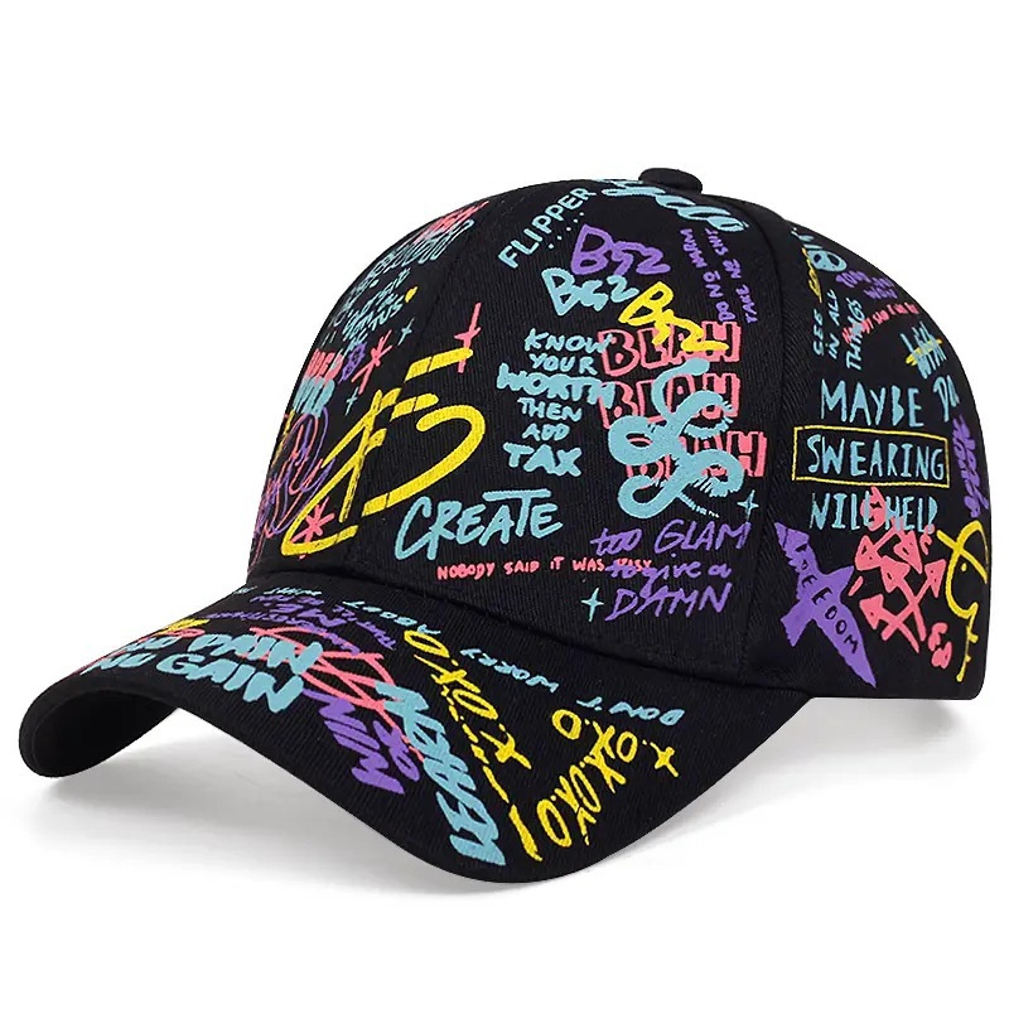 urban vibe graffiti baseball cap adjustable hip hop cap with sun protection for men & women