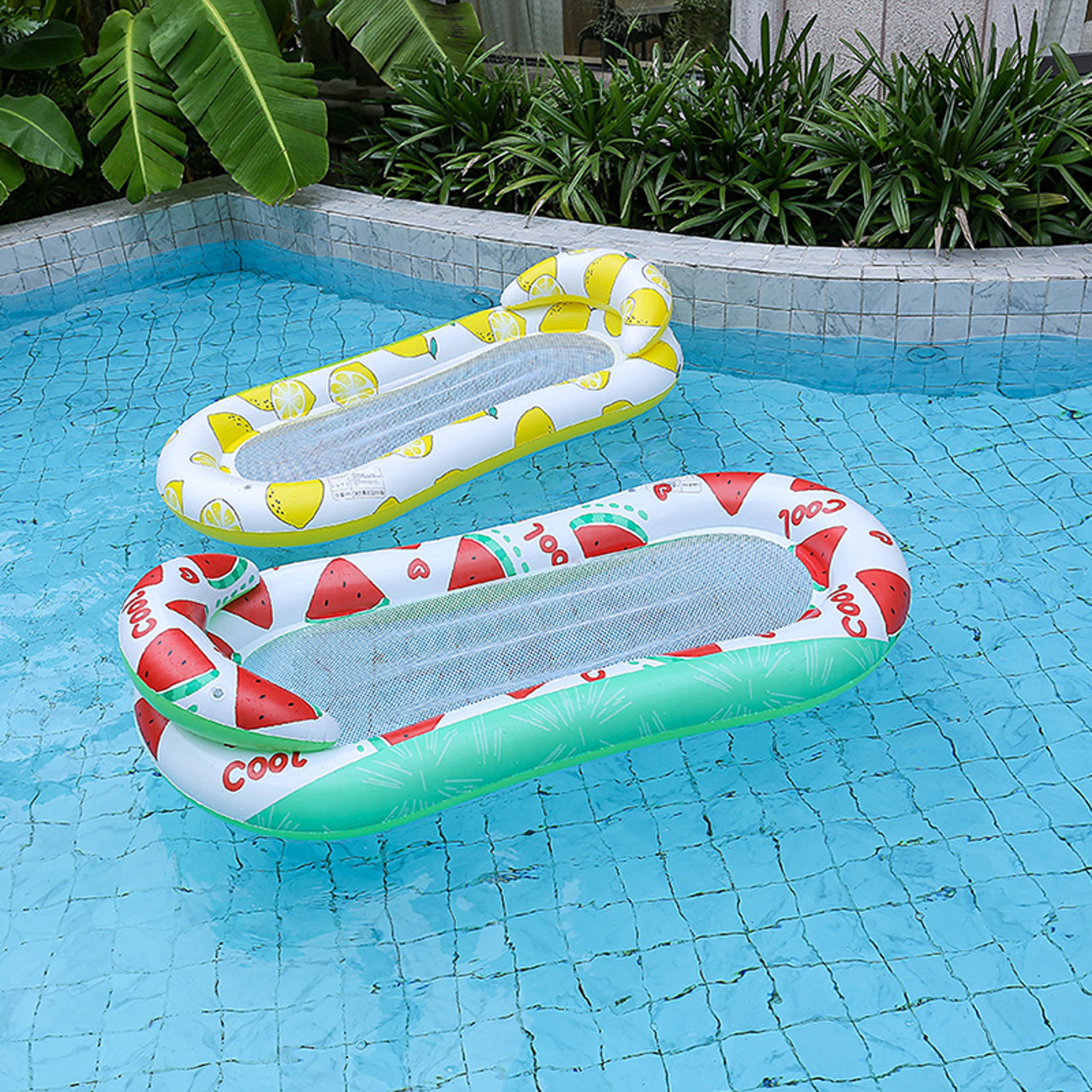aquacloud inflatable water hammock pool float lounger with headrest & arm support