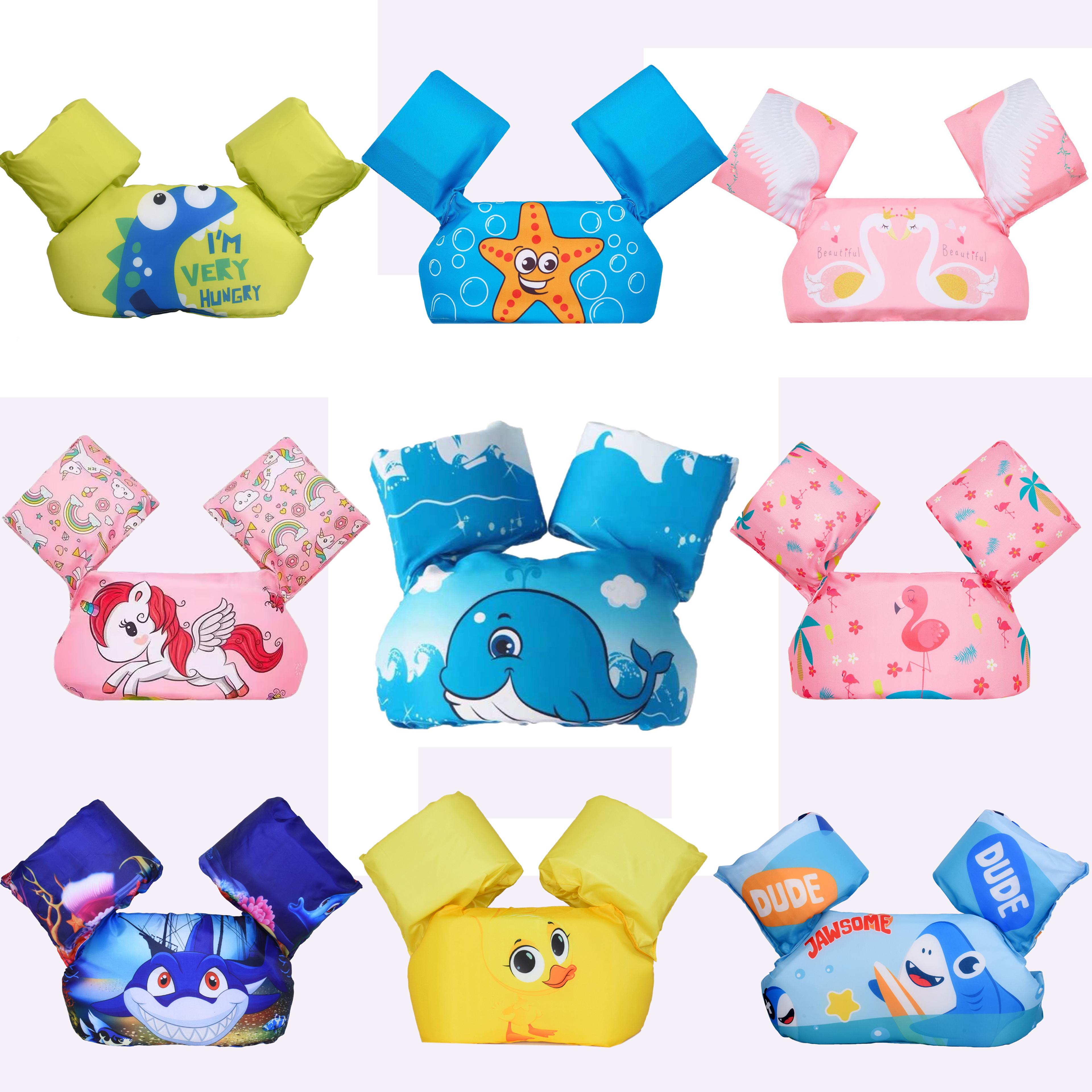 cartoon baby float puddle jumper swim vest toddler arm sleeve life jacket for pool safety