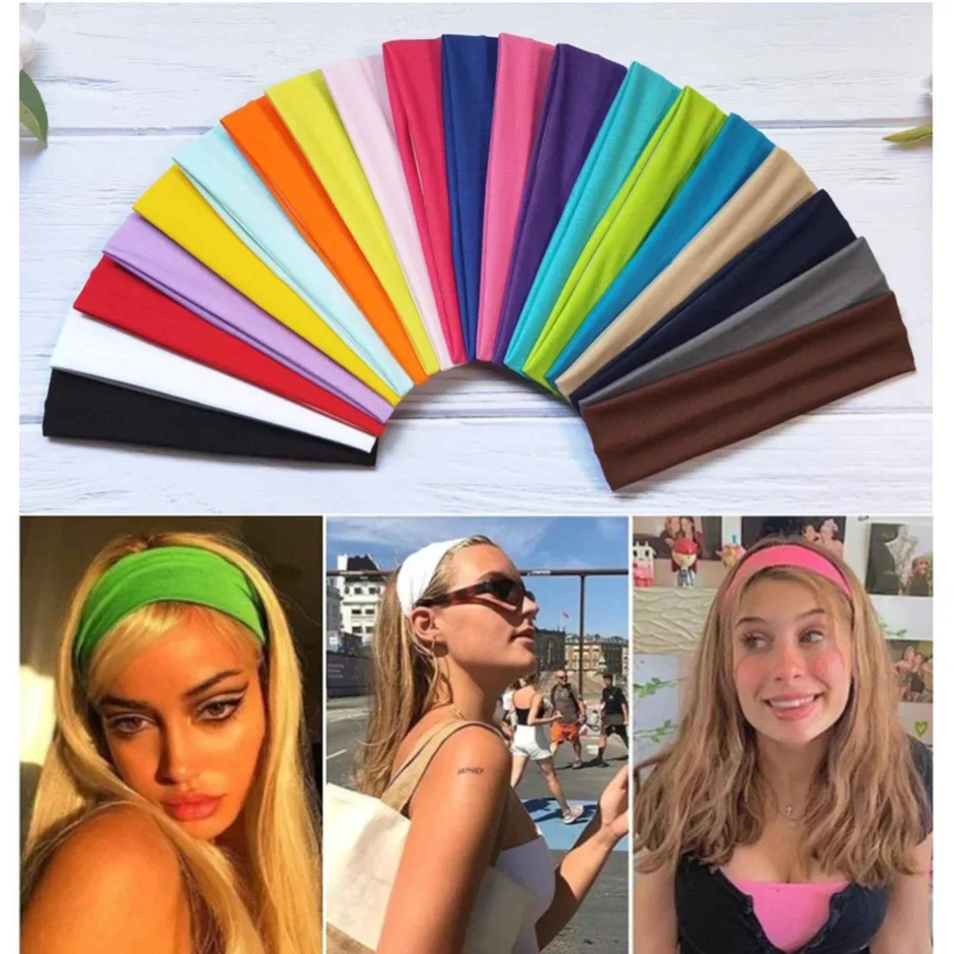 wide elastic yoga headband sports & running sweatband for women fitness turban hairband