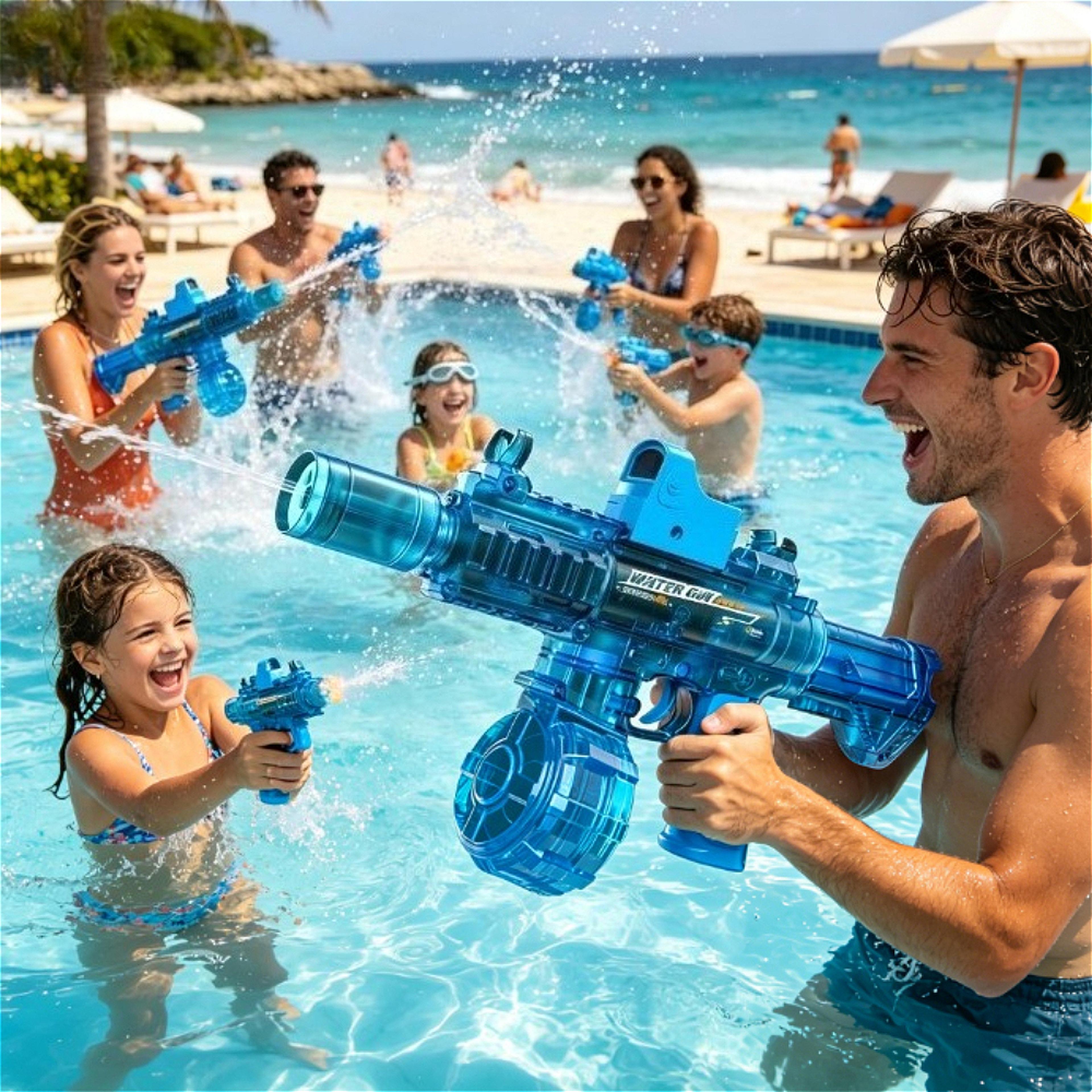 kids led electric water gun large capacity automatic summer water blaster toy