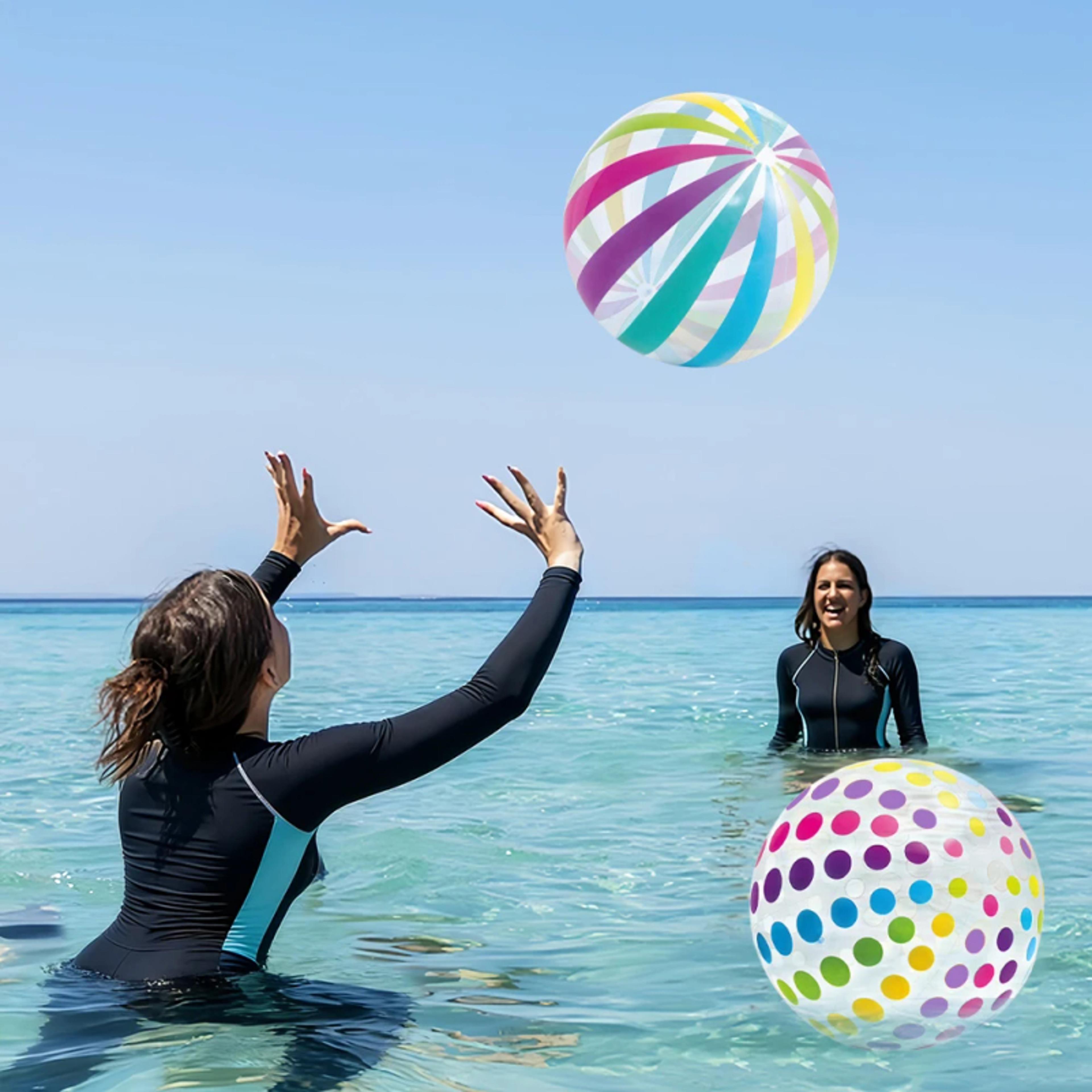 transparent colorful stripe inflatable beach ball pvc pool toy summer party decor & pool fun essential
