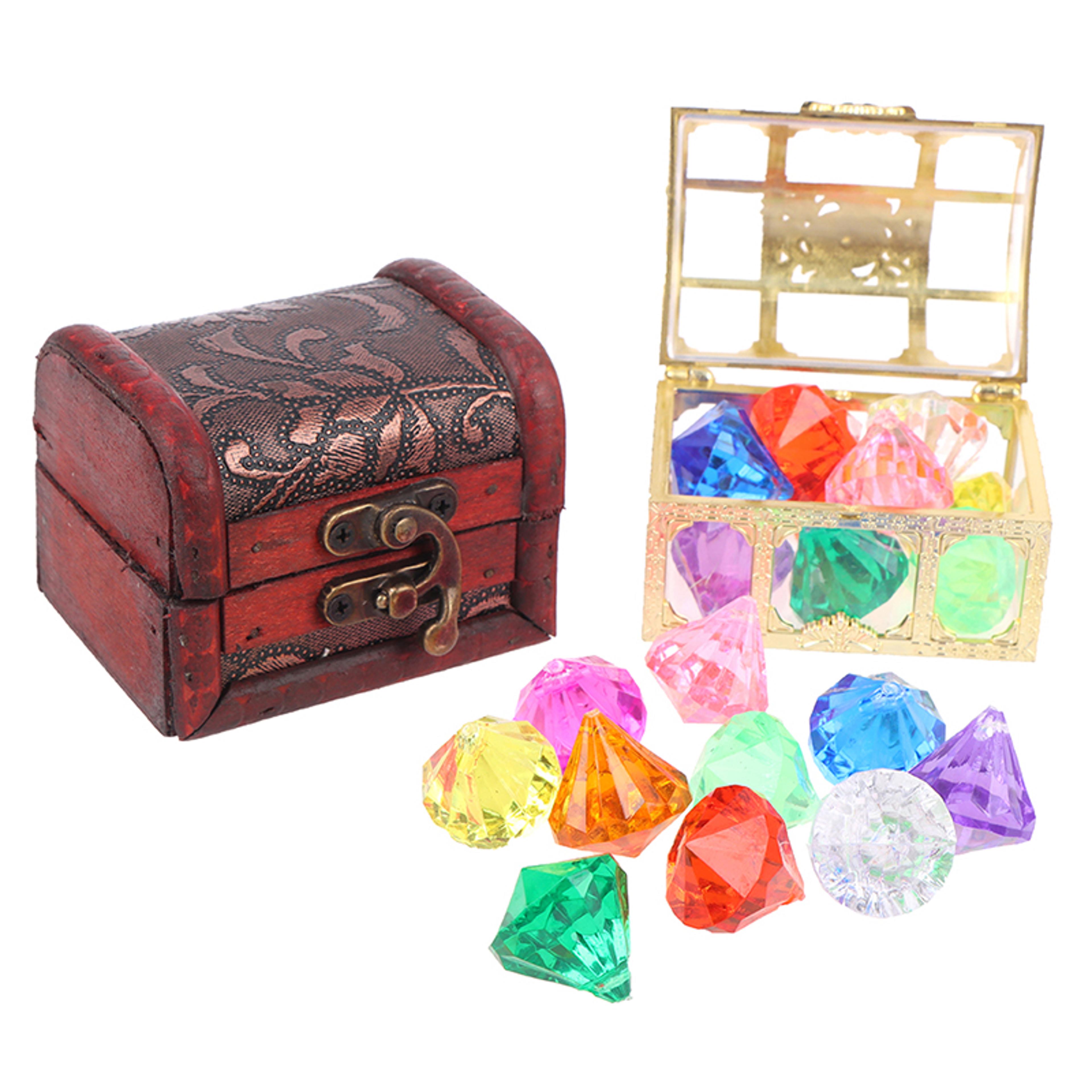 pirate treasure chest pool diving gems set colorful swimming dive stones, kids pool diving toys