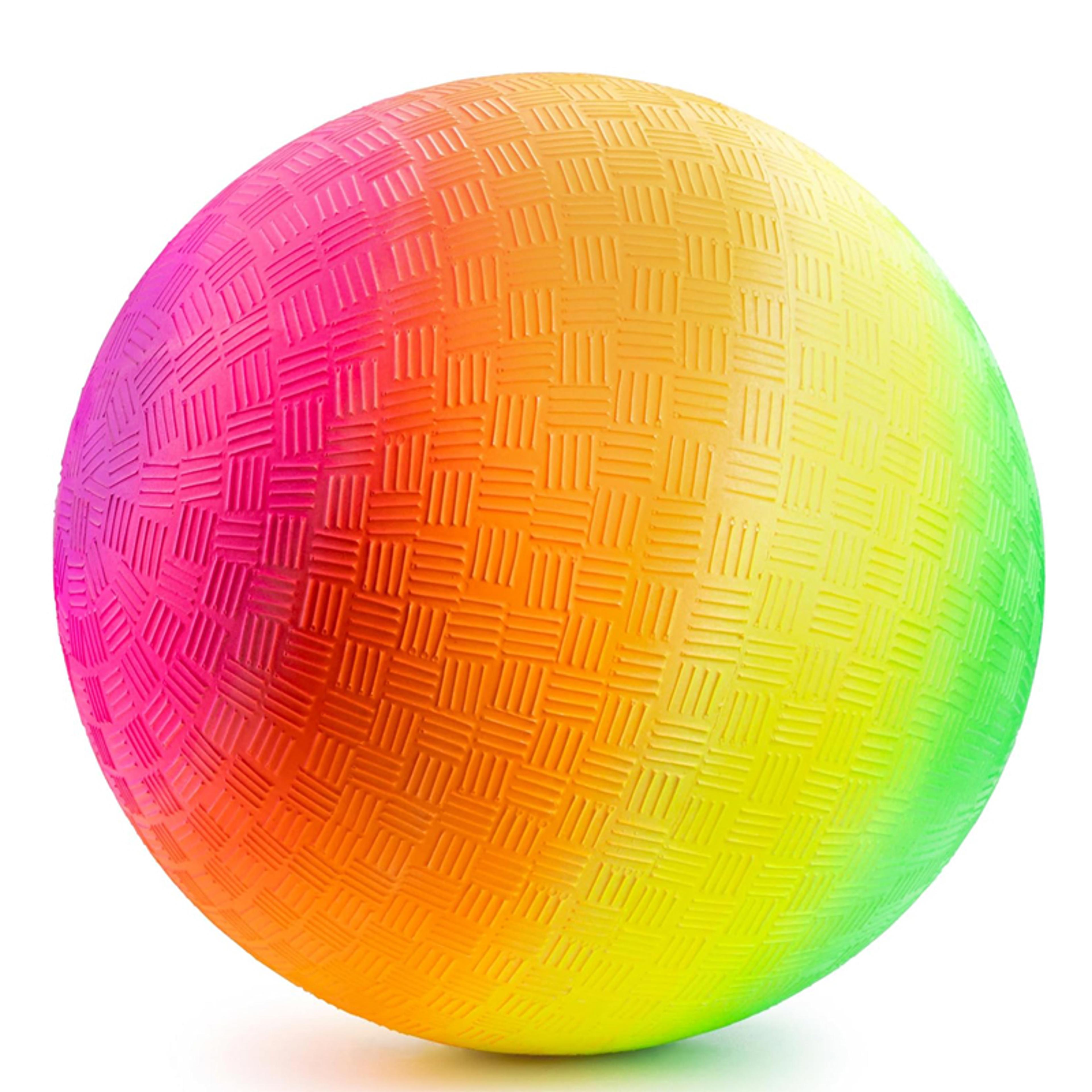 rainbow inflatable playground ball durable rubber bouncy ball for kids & outdoor fun