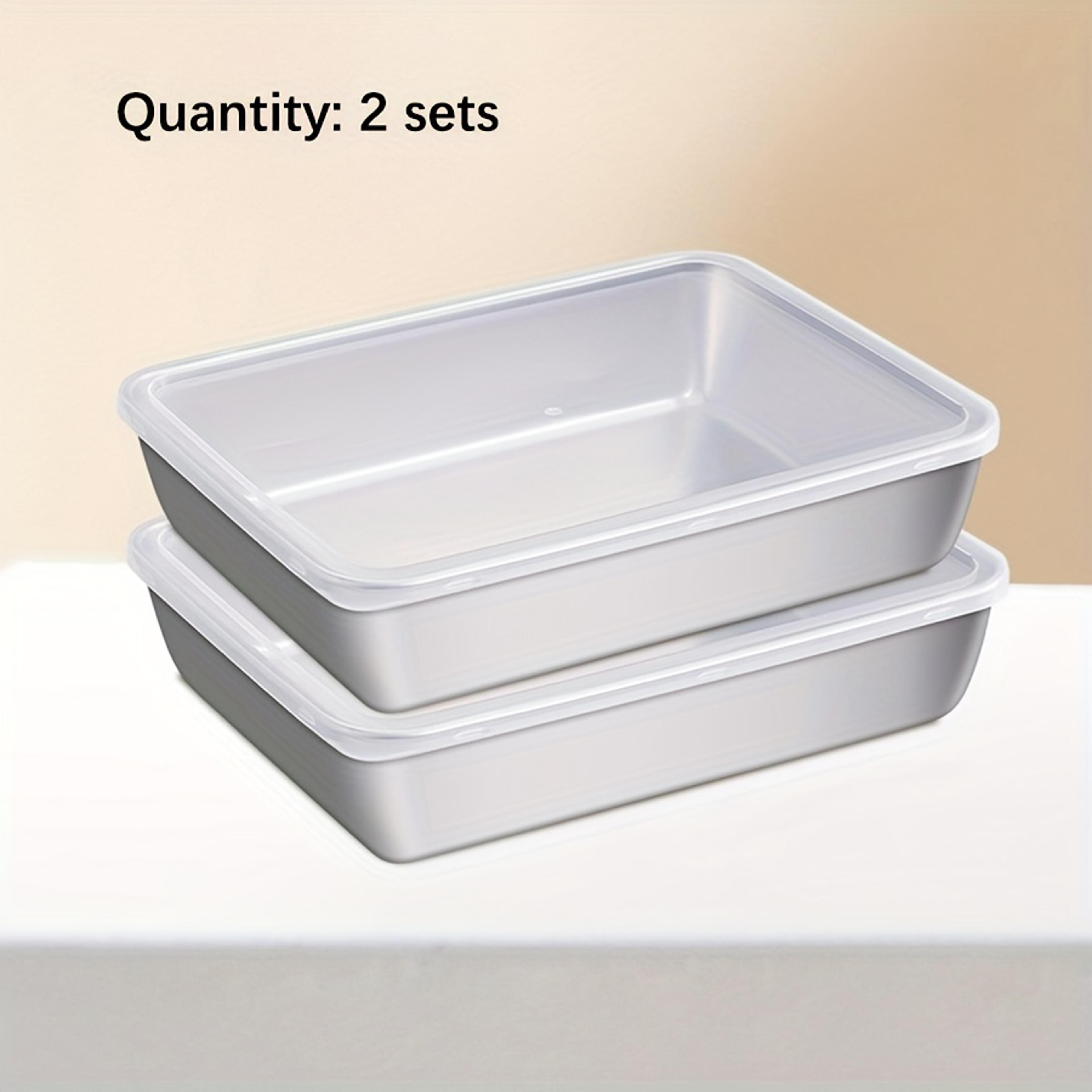 stainless steel airtight food storage containers set for fridge & pantry organization