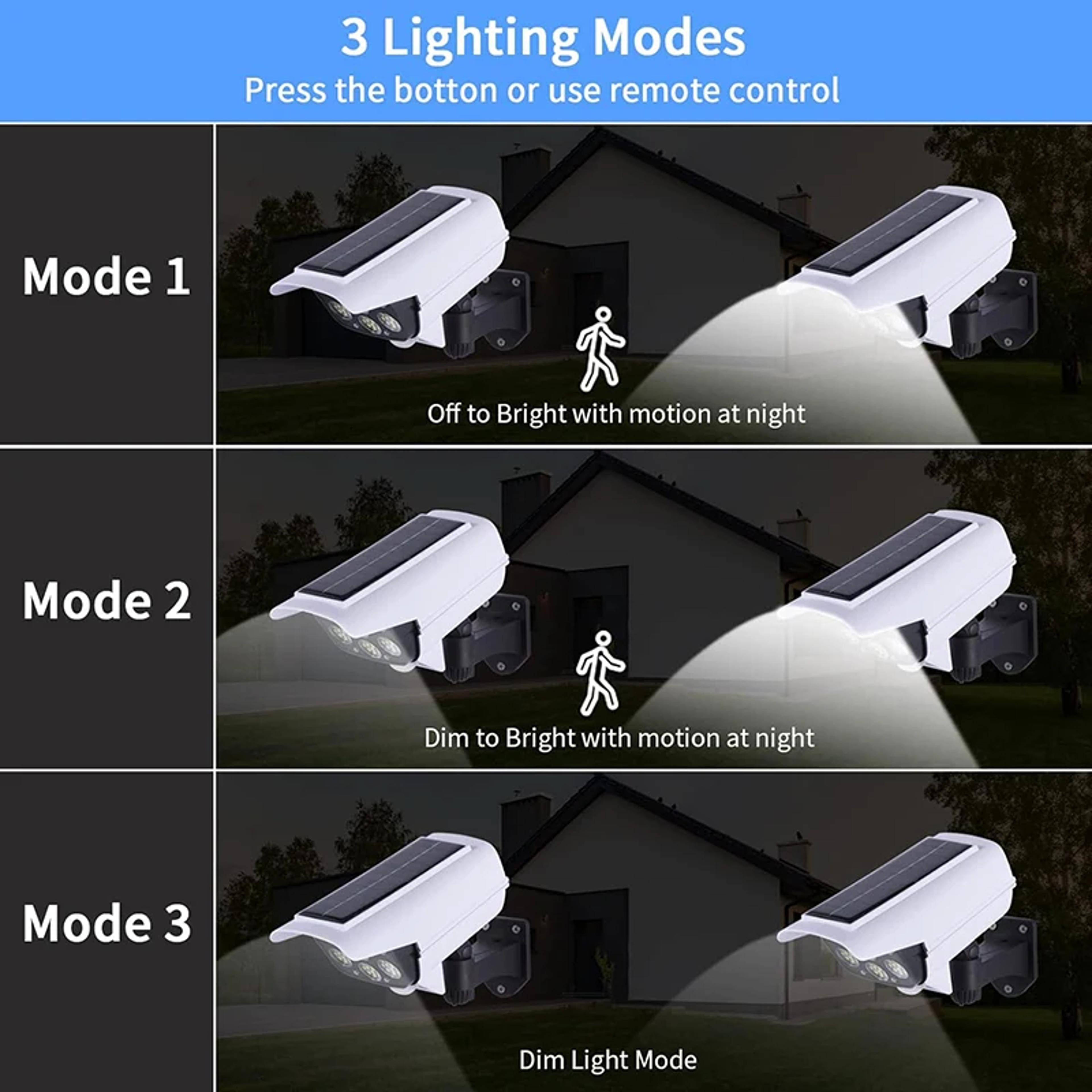 solarguard security camera light solar motion sensor light with dummy camera & waterproof design