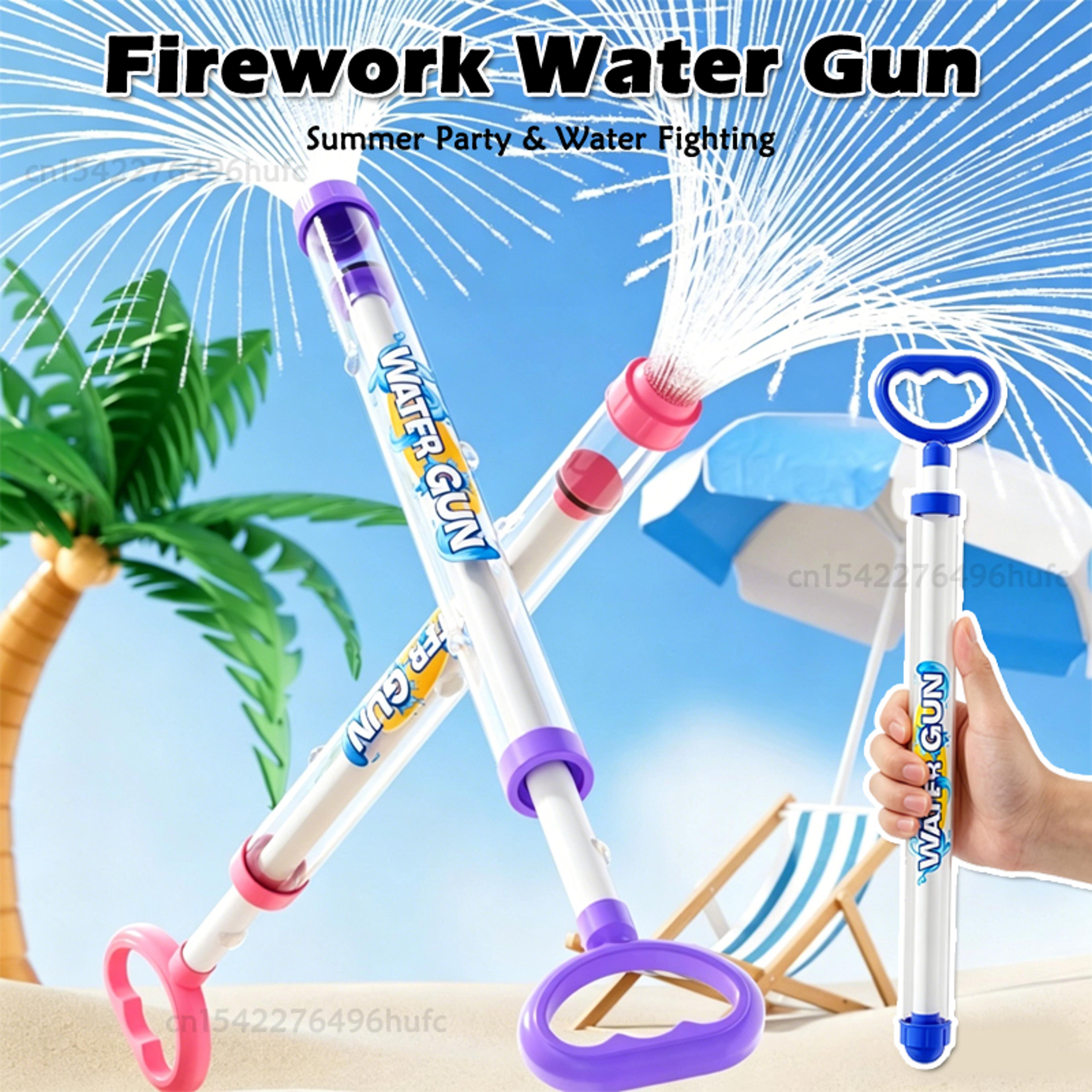 fireworks splash blaster pull out water gun for pool, beach & backyard fun