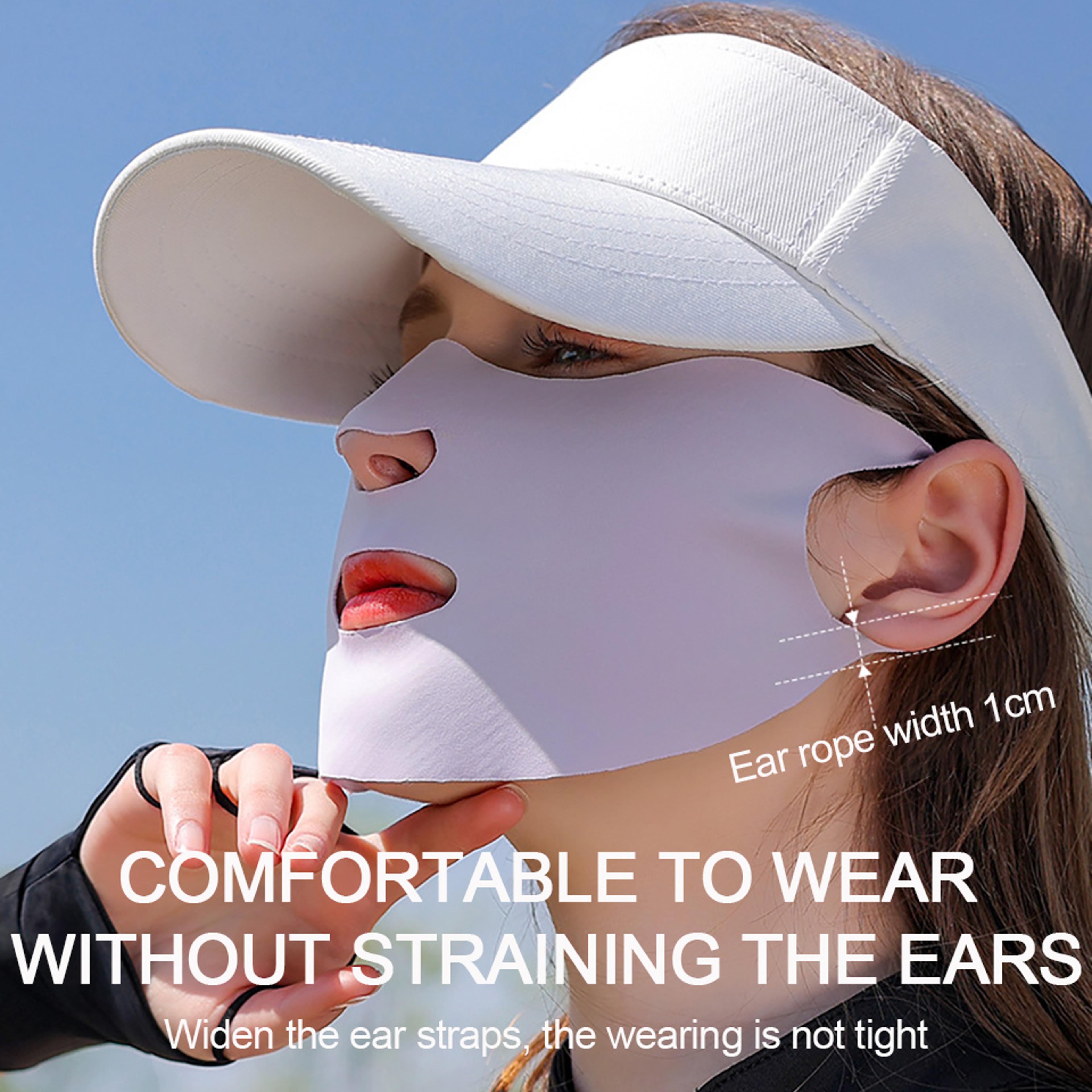 uv shield ice silk face cover breathable sun protection mask for outdoor sports & daily wear