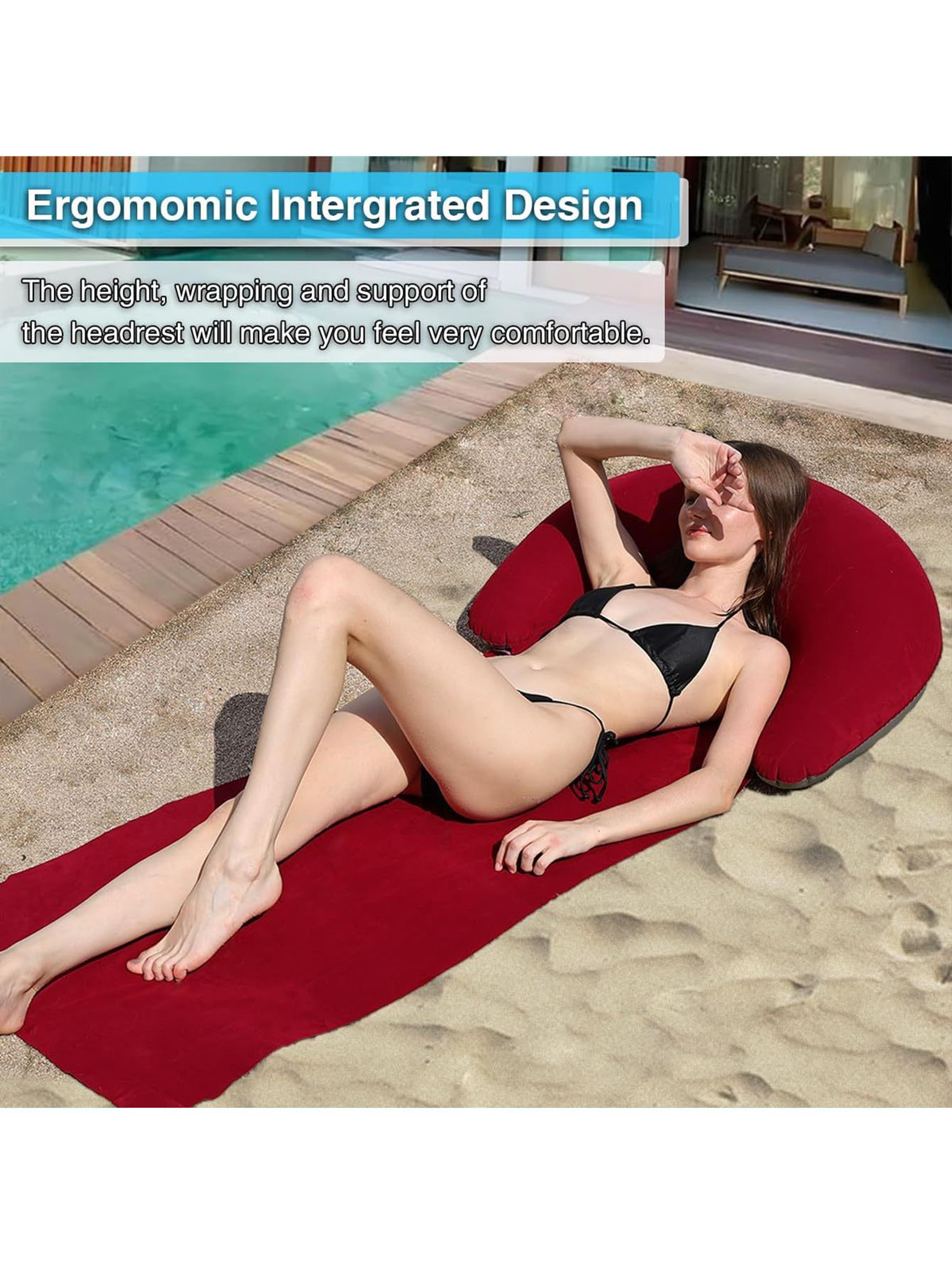 inflatable beach air cushion headrest pillow anti sand sunbathing & camping pad