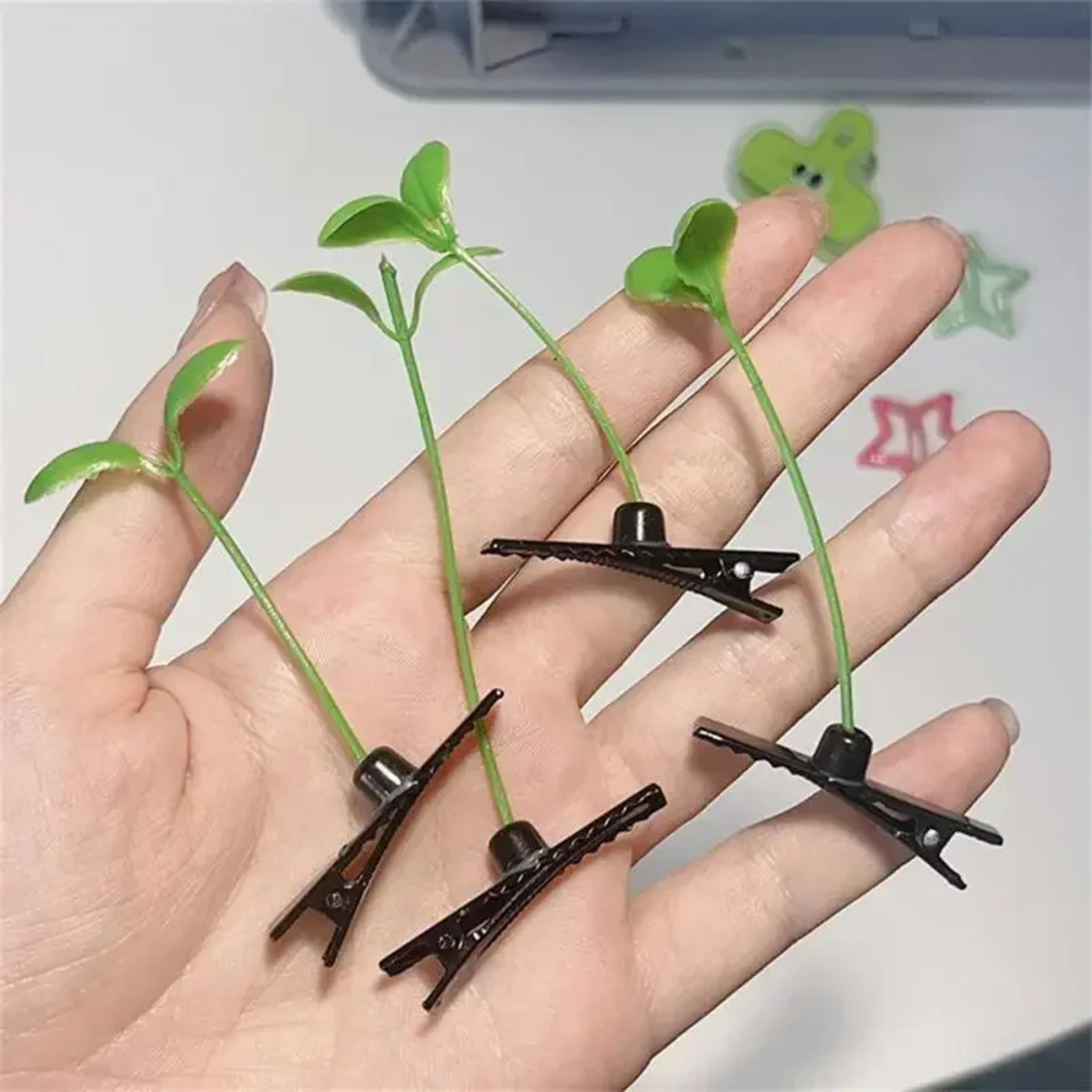 cute bean sprout hair clips funny sprouting grass novelty hair accessories