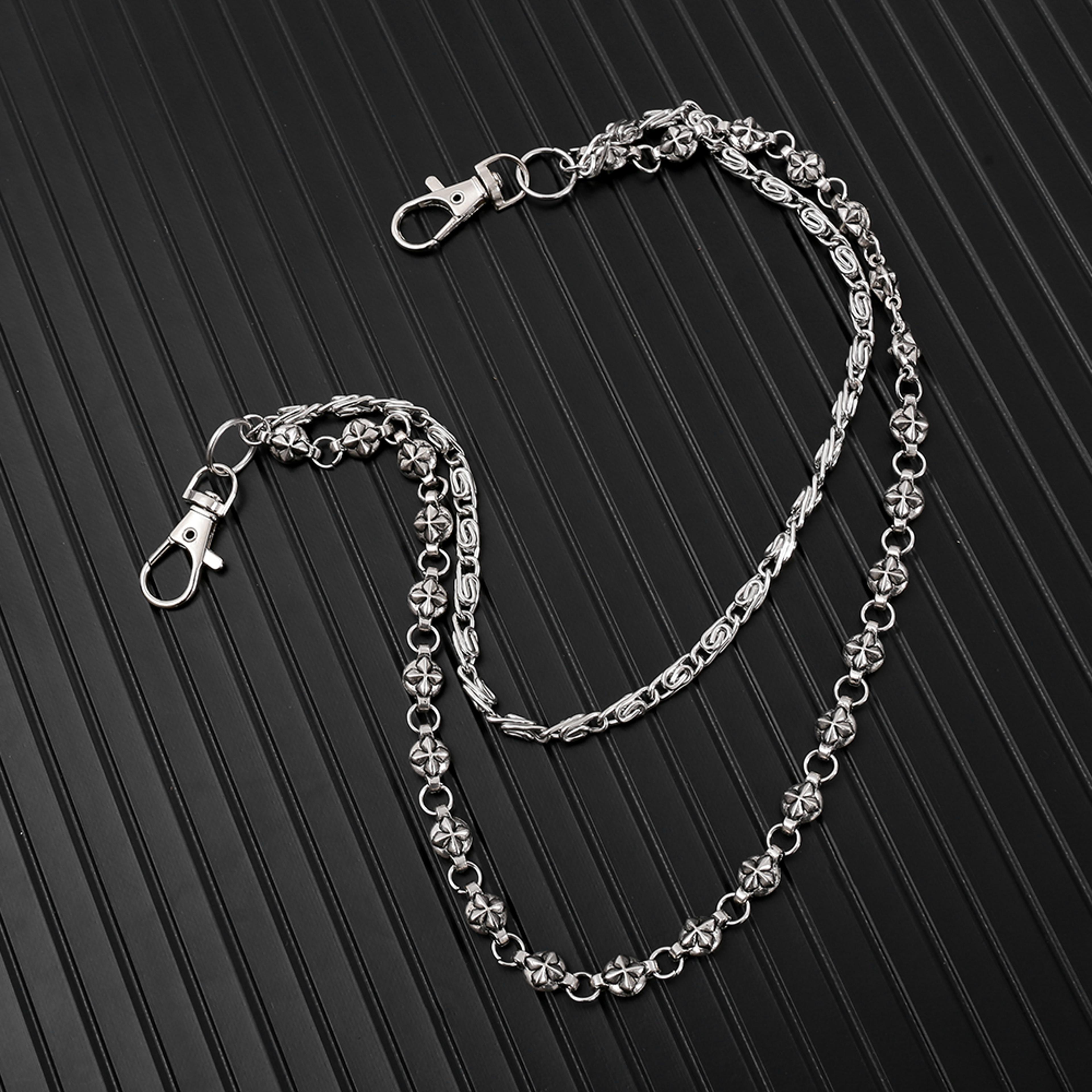 harajuku denim waist chain punk double layer hip hop belt chain unisex accessory