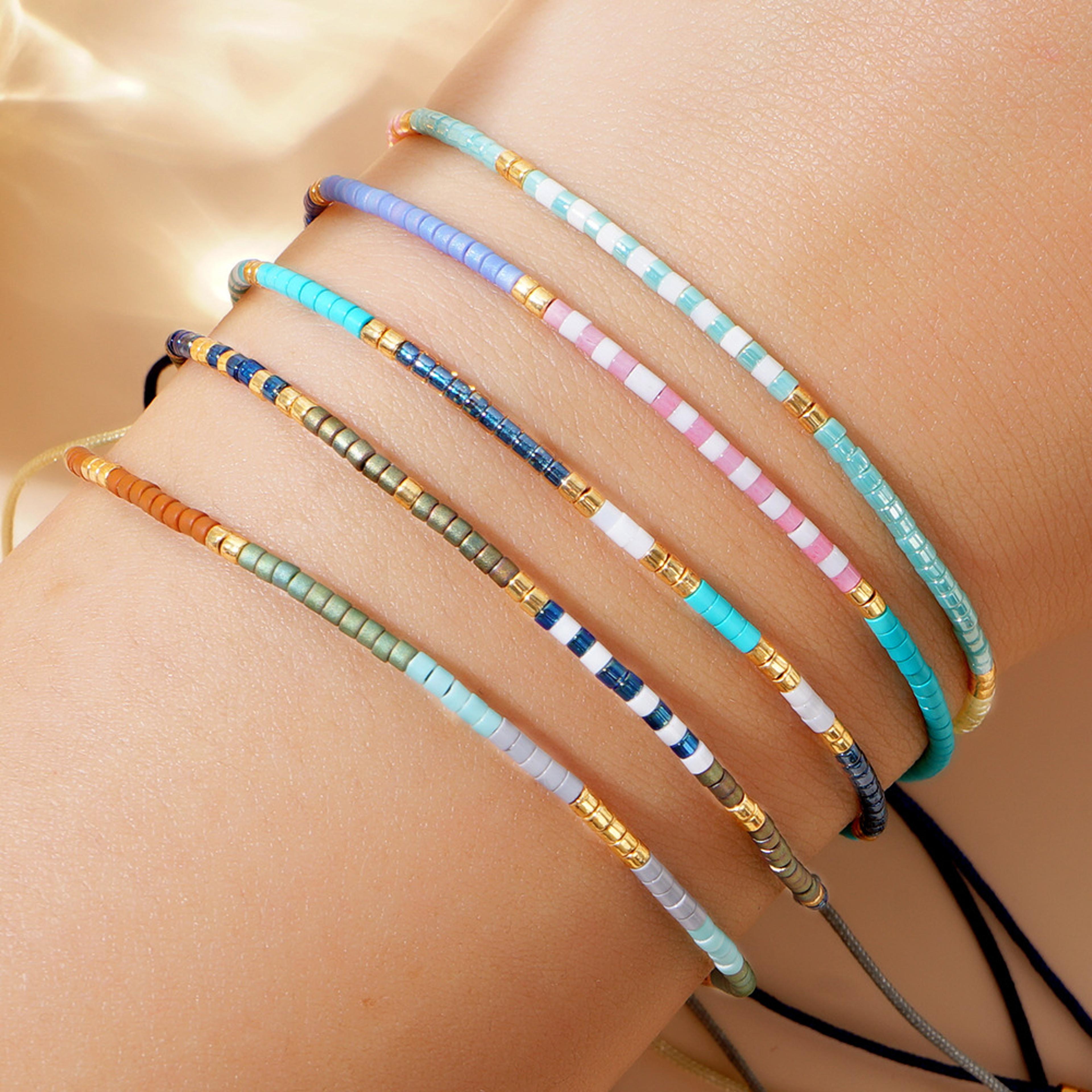 colorful seed bead stackable boho friendship bracelet for women summer beach jewelry gift