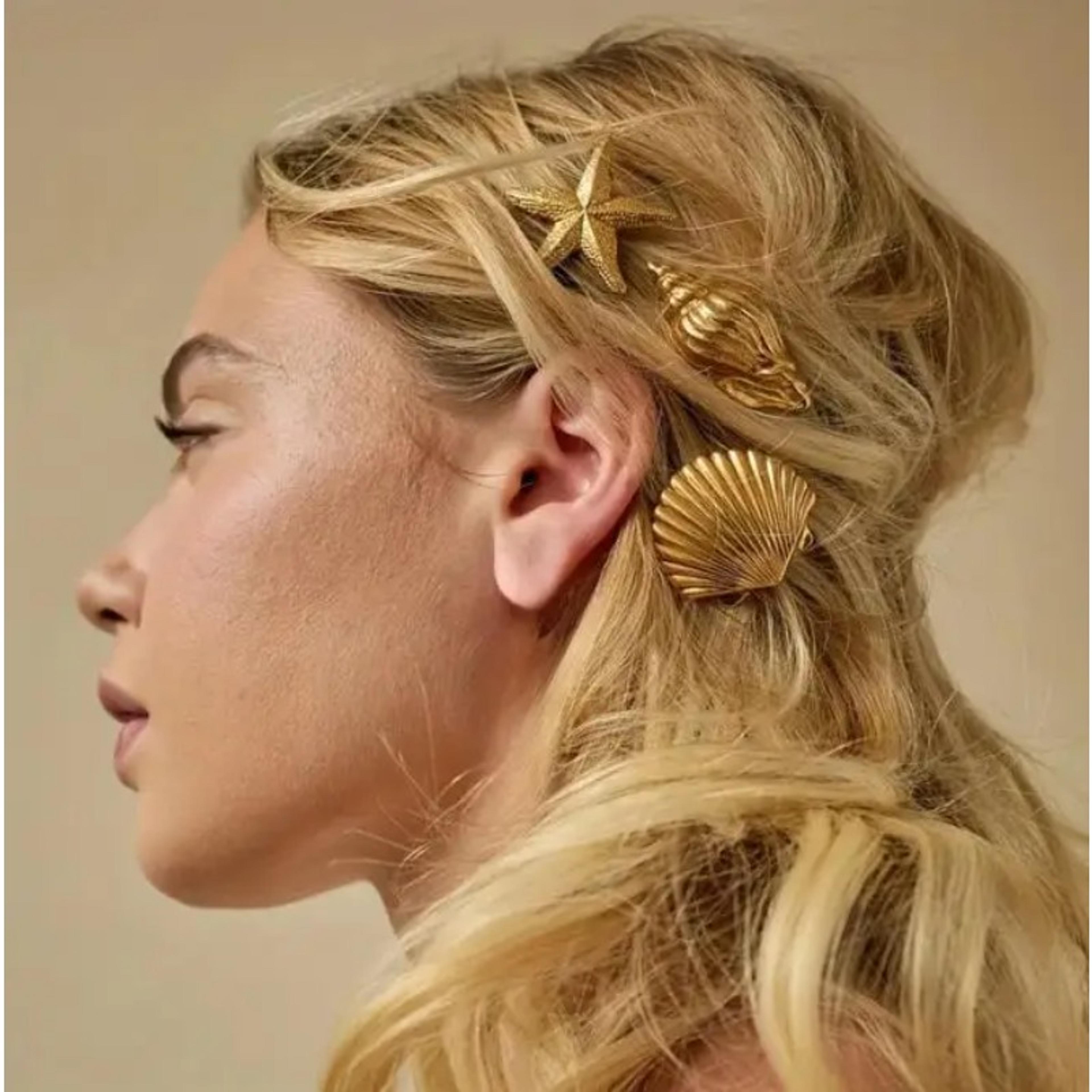 golden starfish duckbill hair clip fashion hair accessories for women & girls