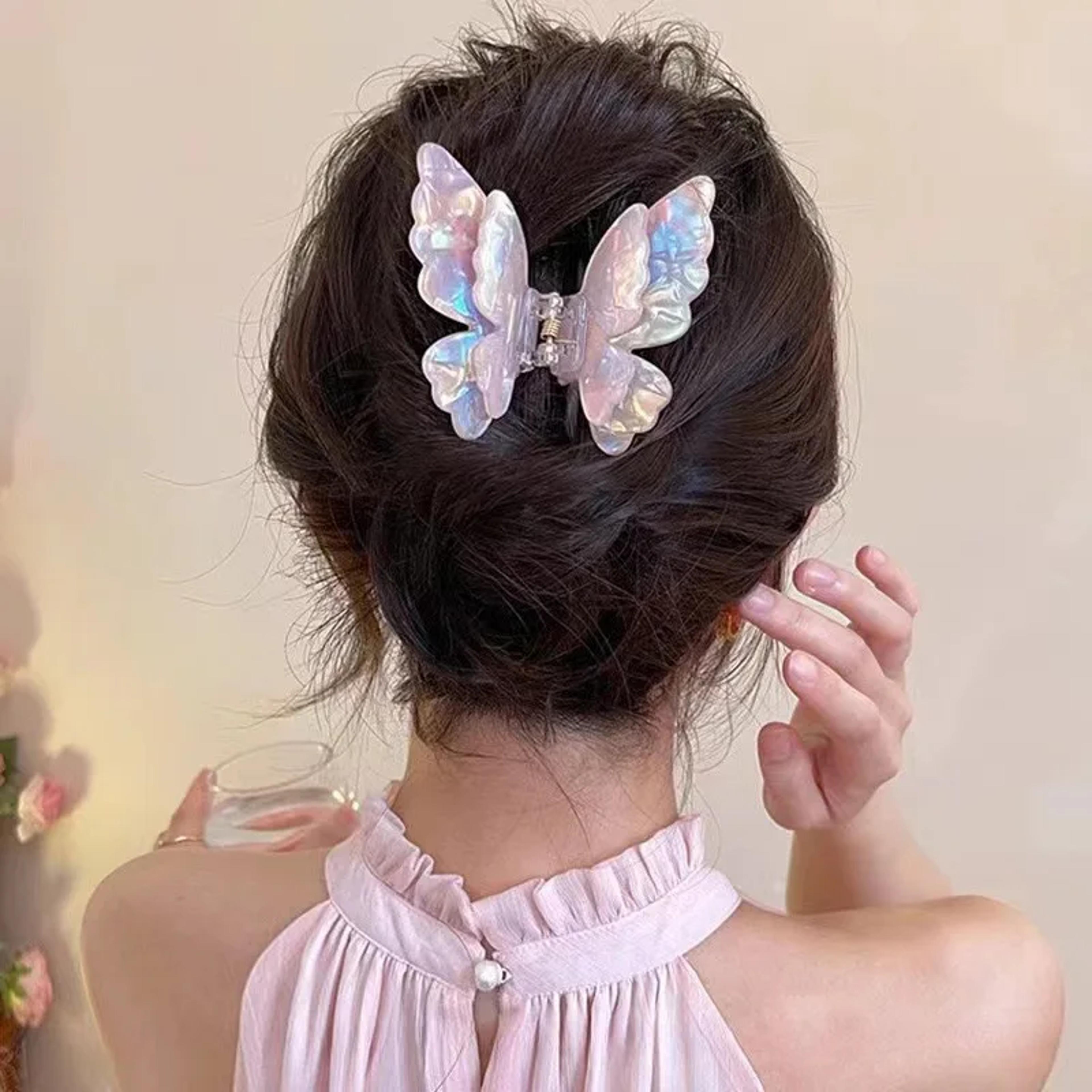 colorful butterfly acetate hair claw clip for women cute summer hair accessories