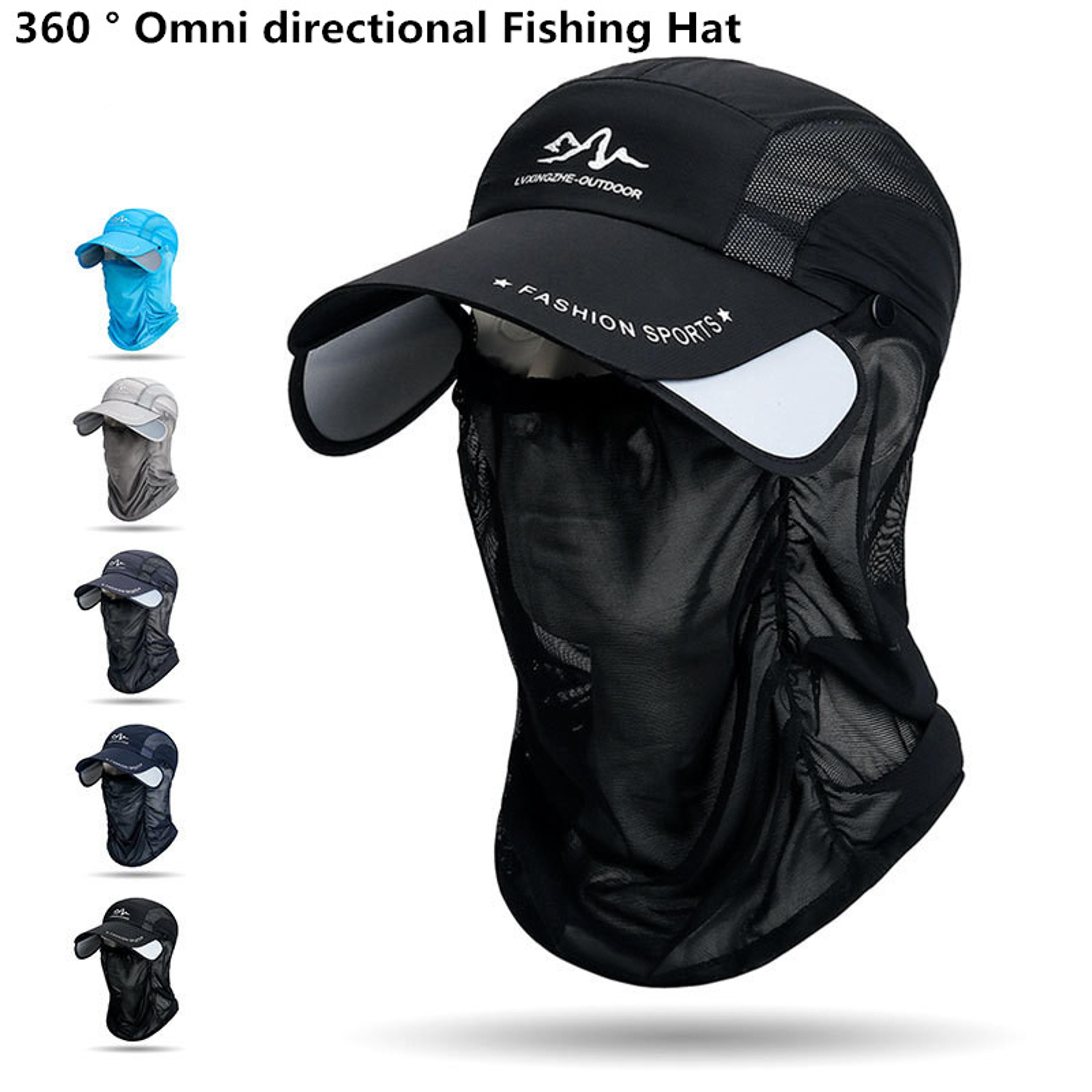uv protection fishing sun hat with detachable face cover for outdoor sports