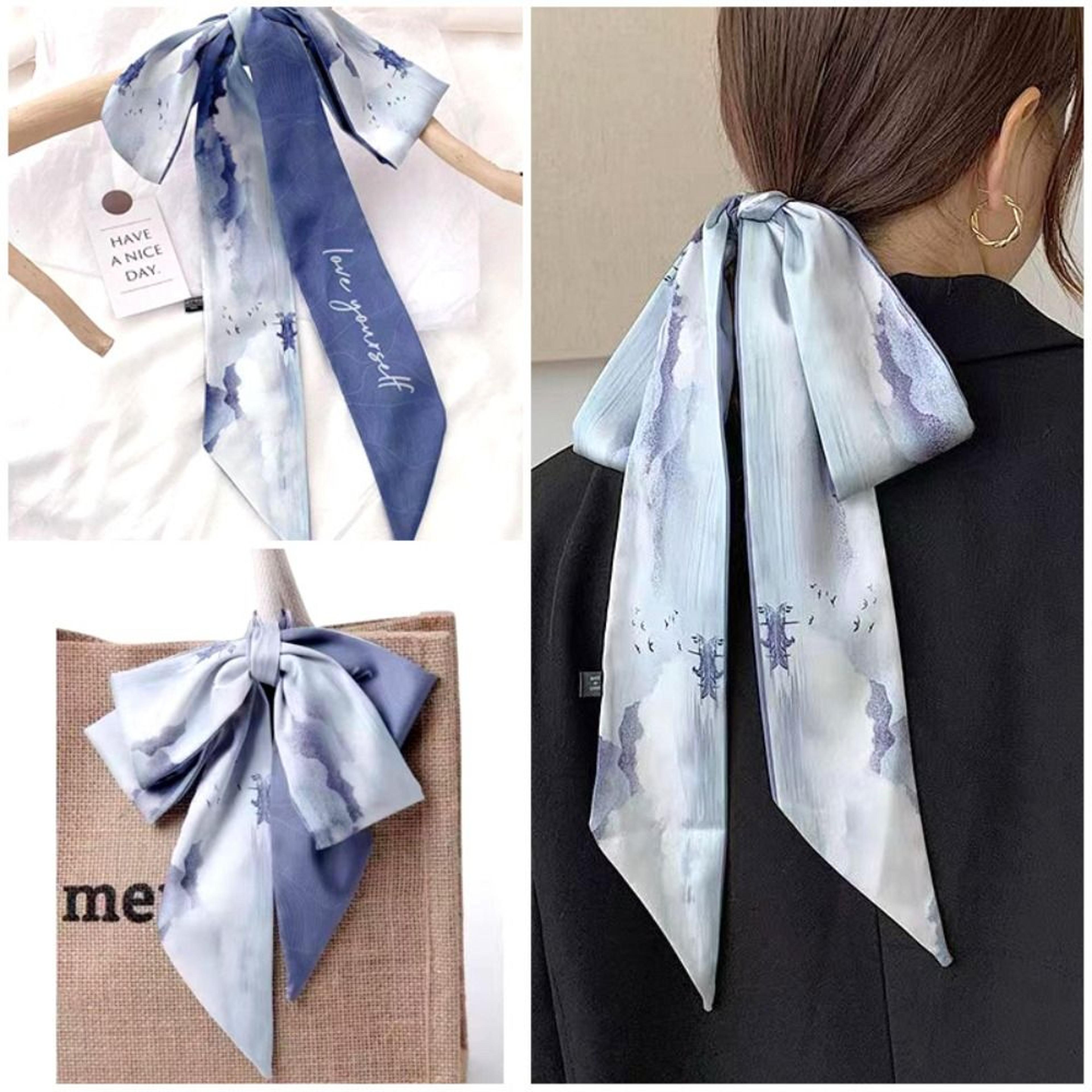 silk print neck scarf fashion hair scarf & handbag ribbon accessory