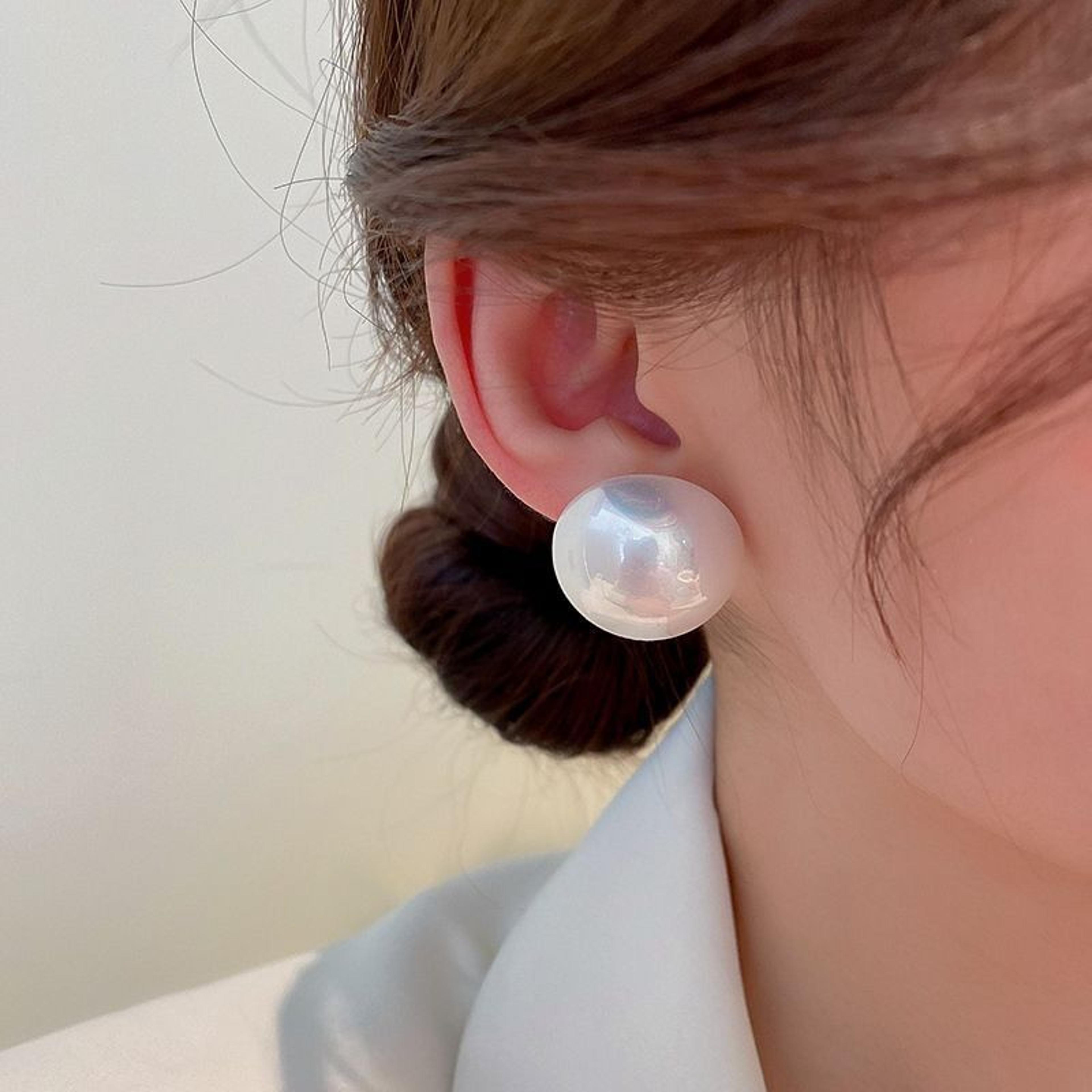 pearl stud earrings elegant statement pearl earrings for women wedding & party wear