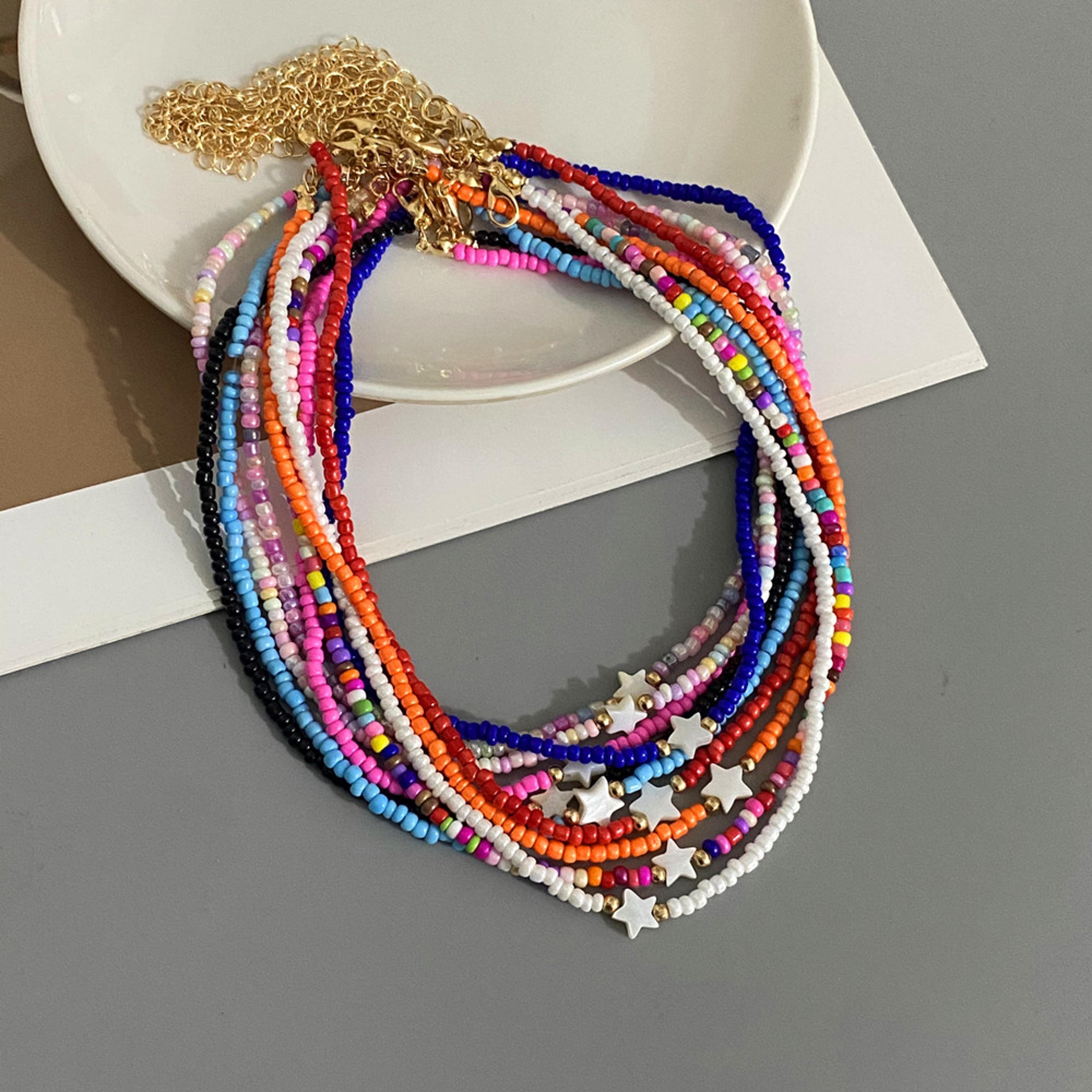 handmade shell star beaded choker necklace for women boho summer beach jewelry