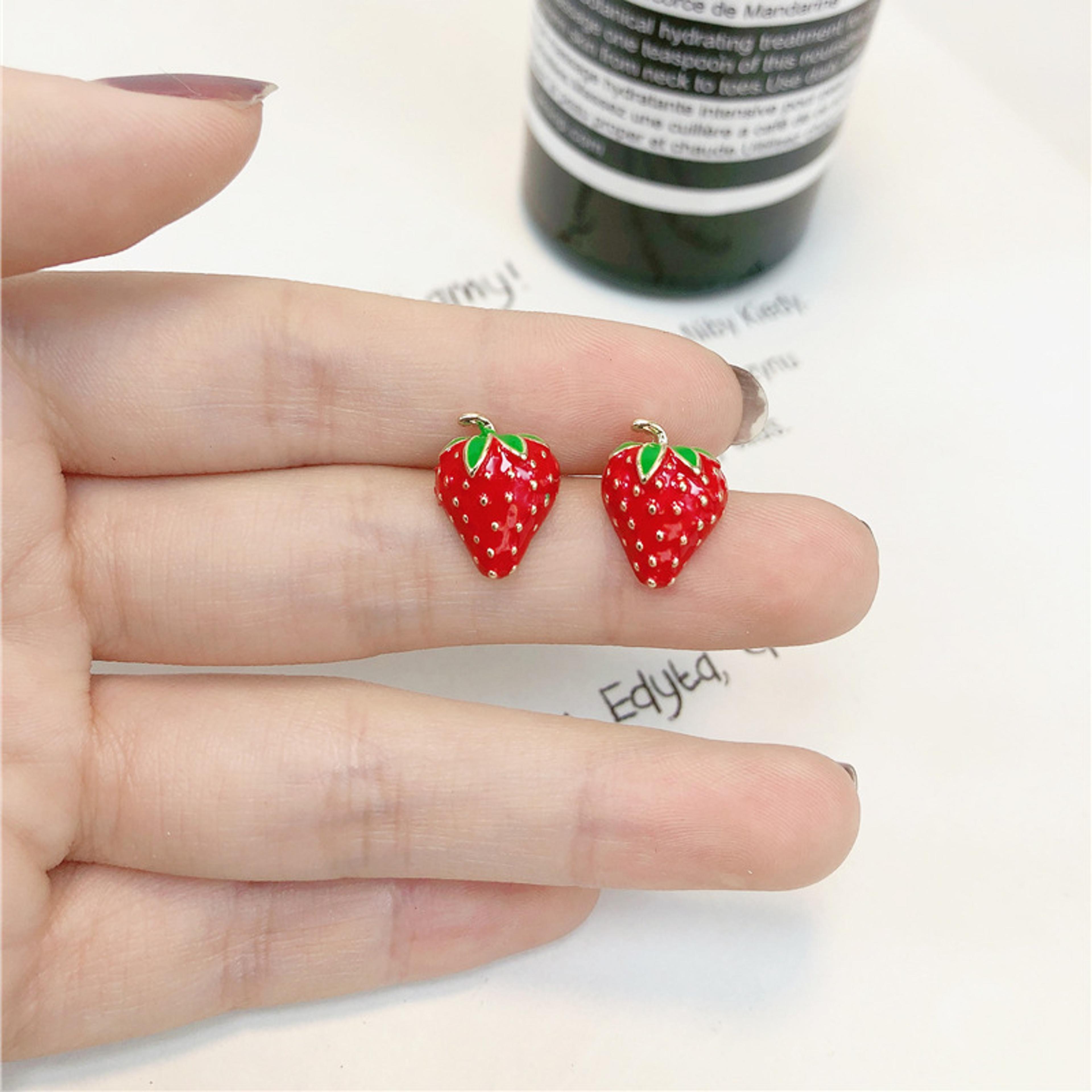 cute acrylic strawberry earrings fruit dangle earrings for women fashion jewelry