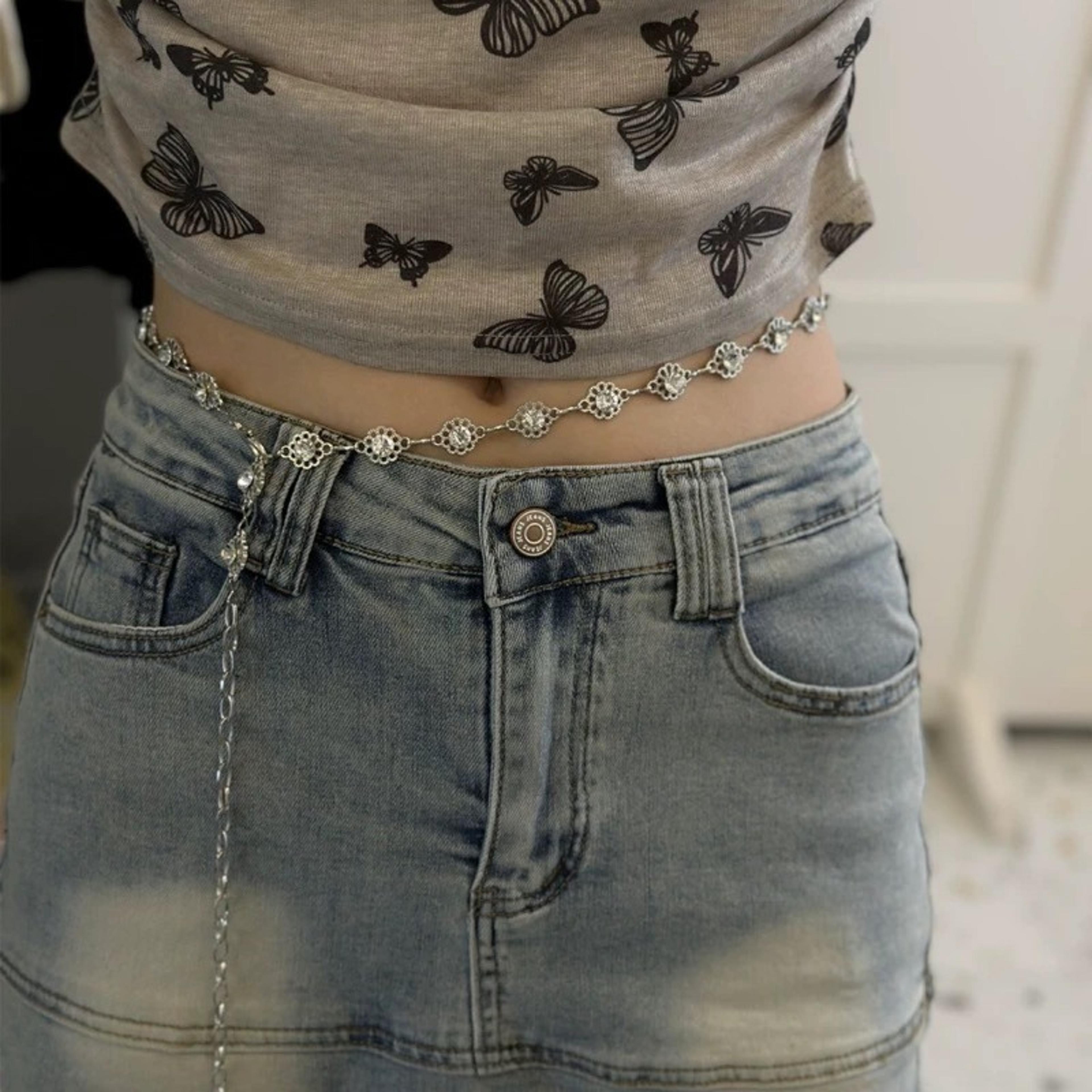 elegant metal waist chain belt for women | fashion body chain dress accessory