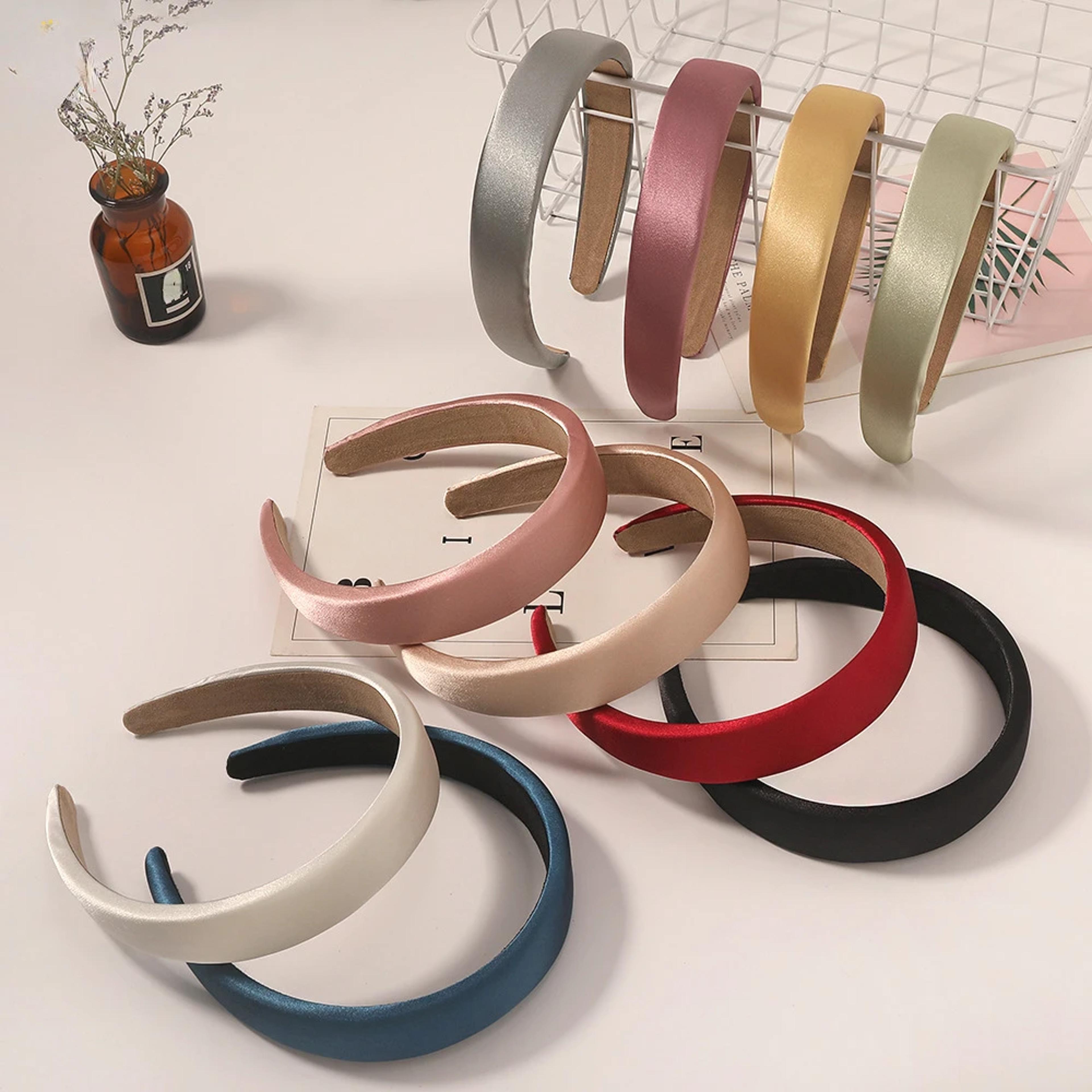 vintage satin sponge padded headband for women thick non slip hair hoop fashion hair accessory